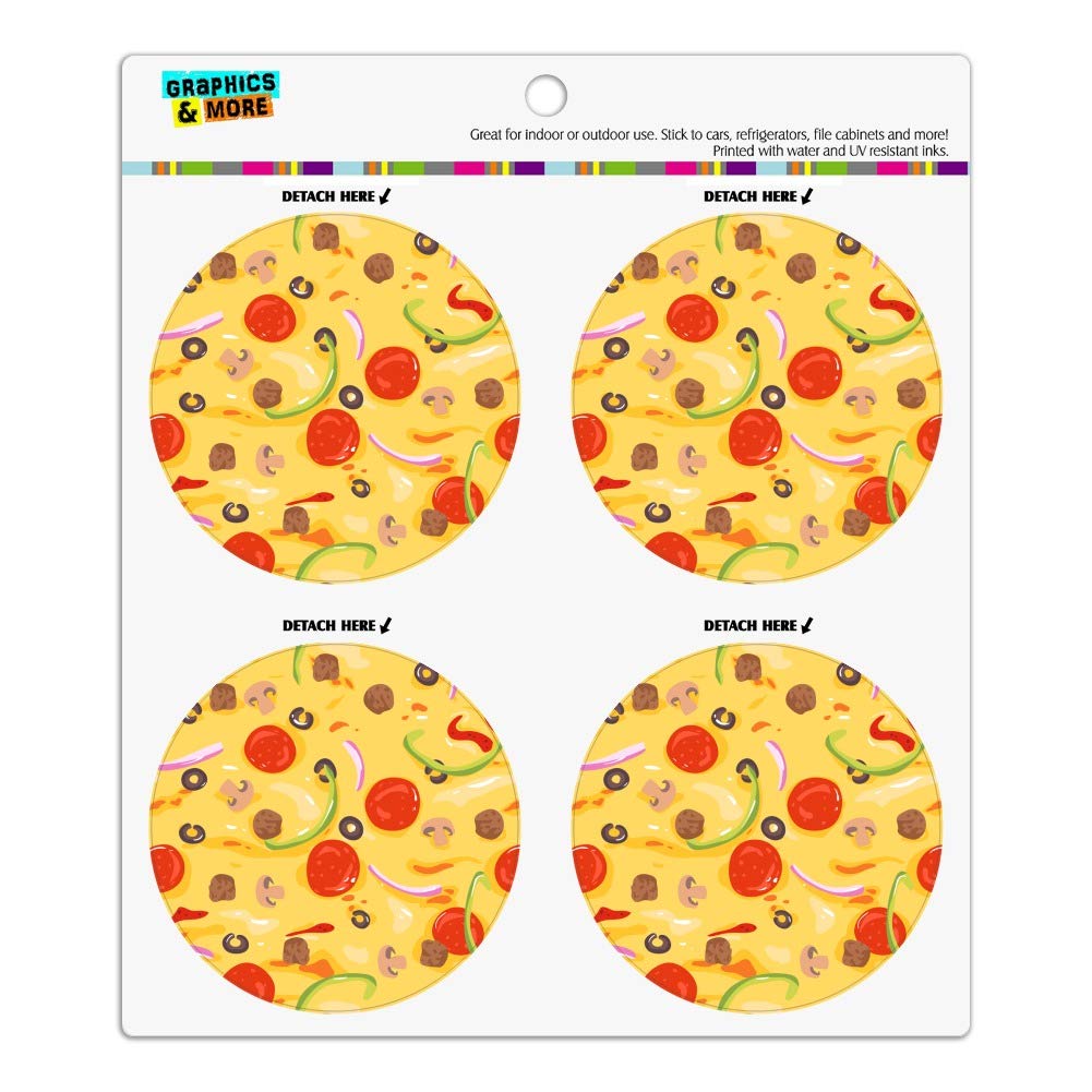 Pepperoni, Olives & Onions Pizza Pattern Vinyl Fridge Magnets Set - Fun Kitchen Decor for Refrigerator, Lockers & Whiteboards - Perfect for Home, Office & Dorm Room Organization