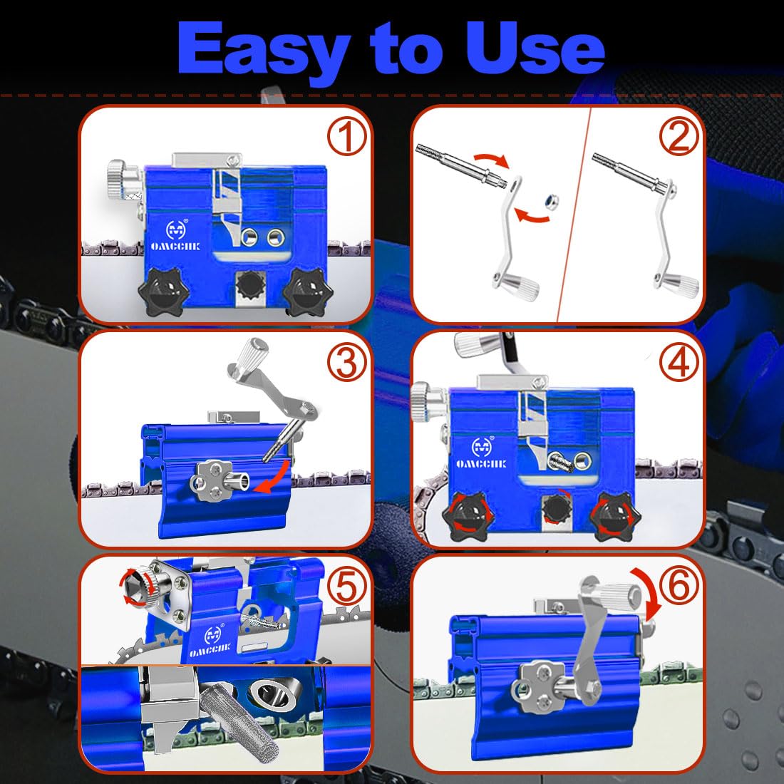 Portable Chainsaw Sharpener Kit with Gloves & Tools - for Garden & Lumber Work