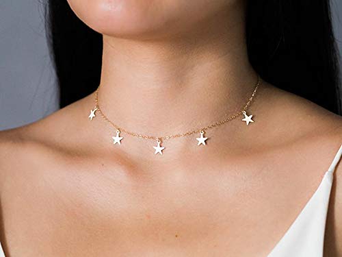 YANCHUN Star Layered Necklace Set - Adjustable Summer Beach Jewelry for Women, Trendy Choker & Charm Necklaces for Layering | Perfect for Vacation, Boho Outfits & Casual Wear