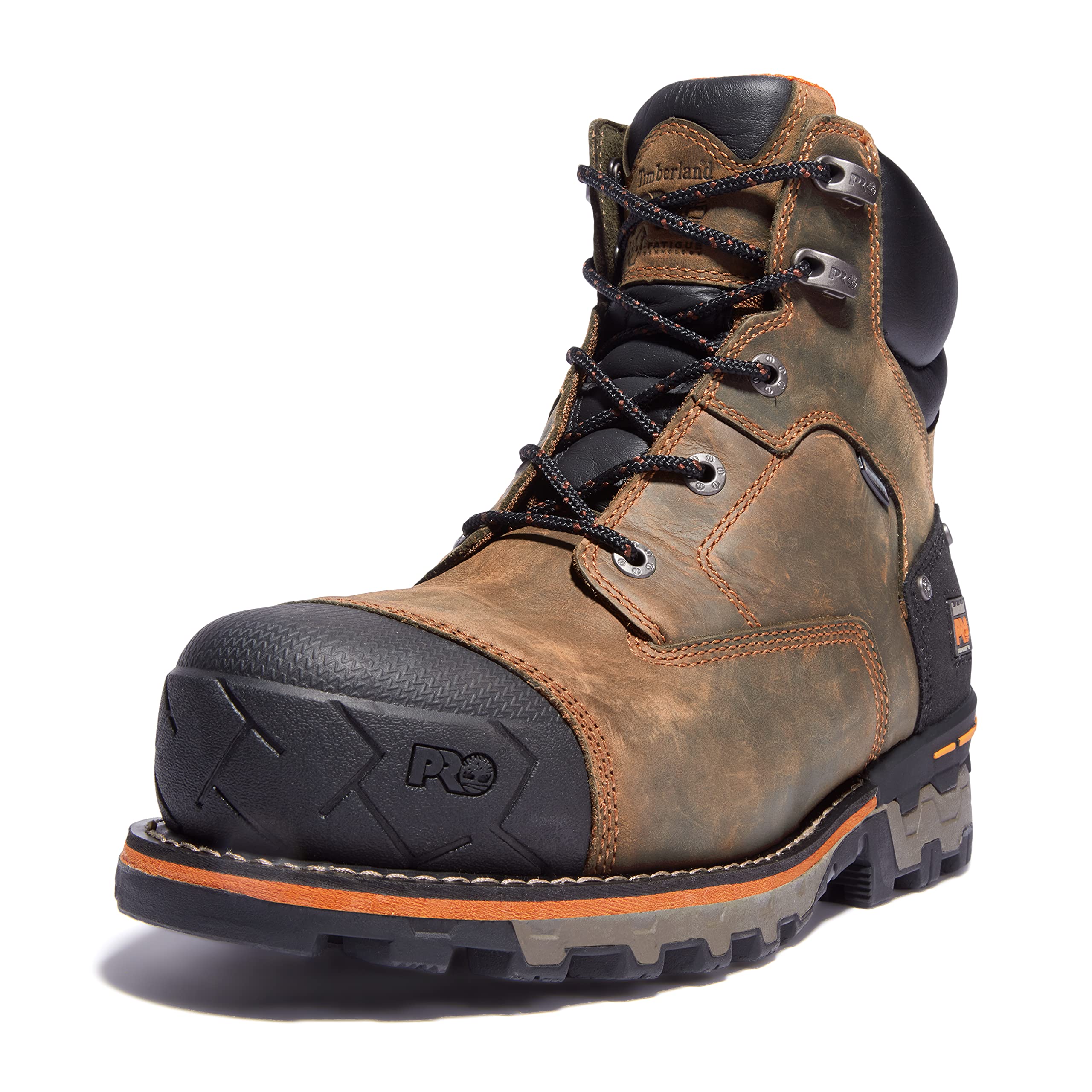 Timberland PRO Men's Boondock 6 Inch Composite Safety Toe Waterproof Work Boots - Brown, Size 8 | ASTM F2413-11 Certified | Slip & Oil Resistant | Ideal for Construction, Warehouse & Industrial Work