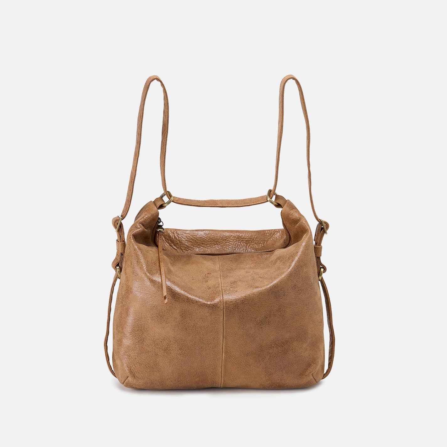 Emily Convertible Backpack in Premium Buffed Leather - Whiskey Brown | Stylish Laptop Bag for Work, Travel & College | Durable Leather Backpack for Women & Men