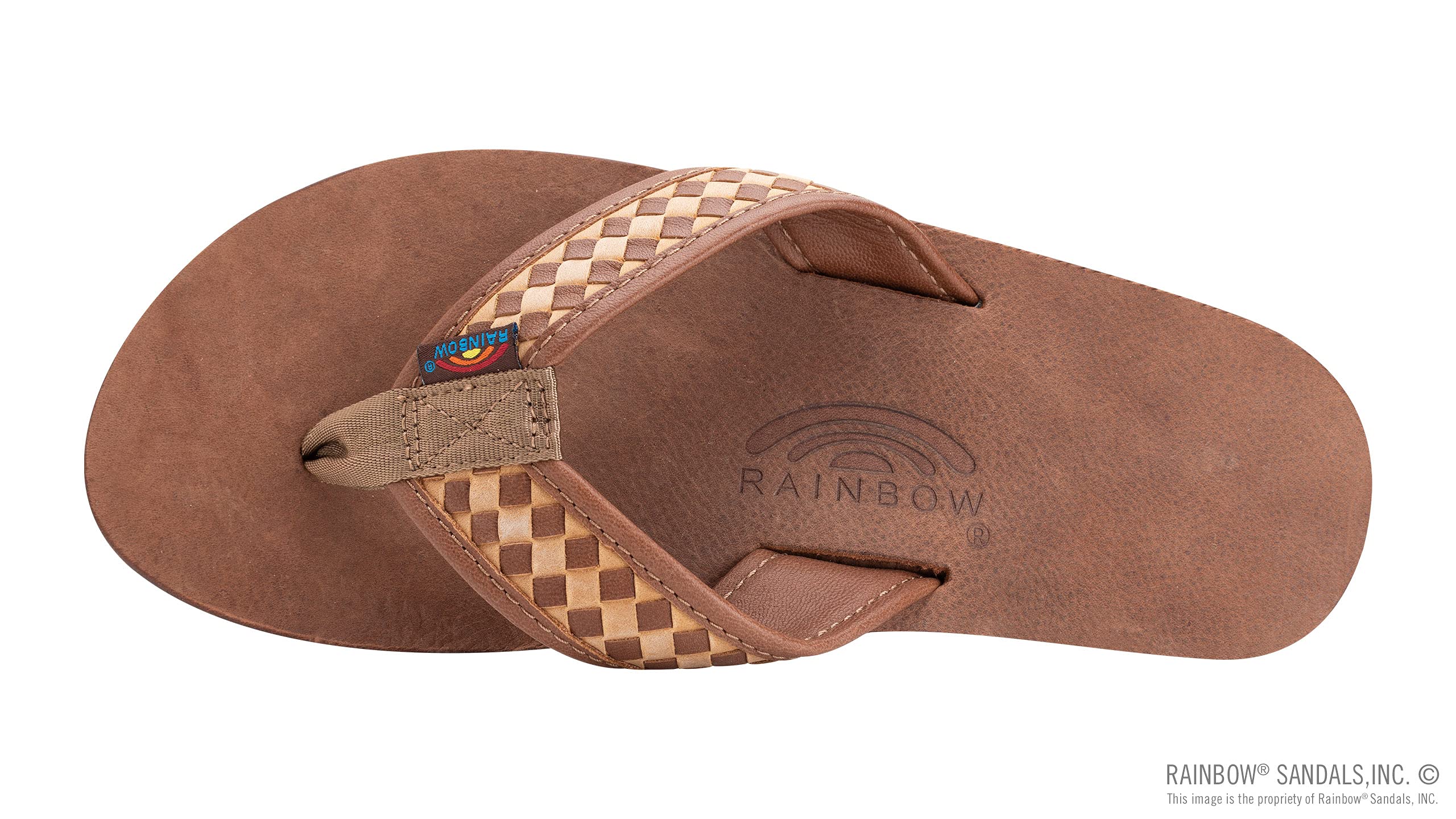 Men's Rainbow Sandals The Bentley - Premium Double Layer Arch Support Leather Sandals with Hand-Woven Straps | Comfortable Outdoor Walking & Beach Vacation Footwear
