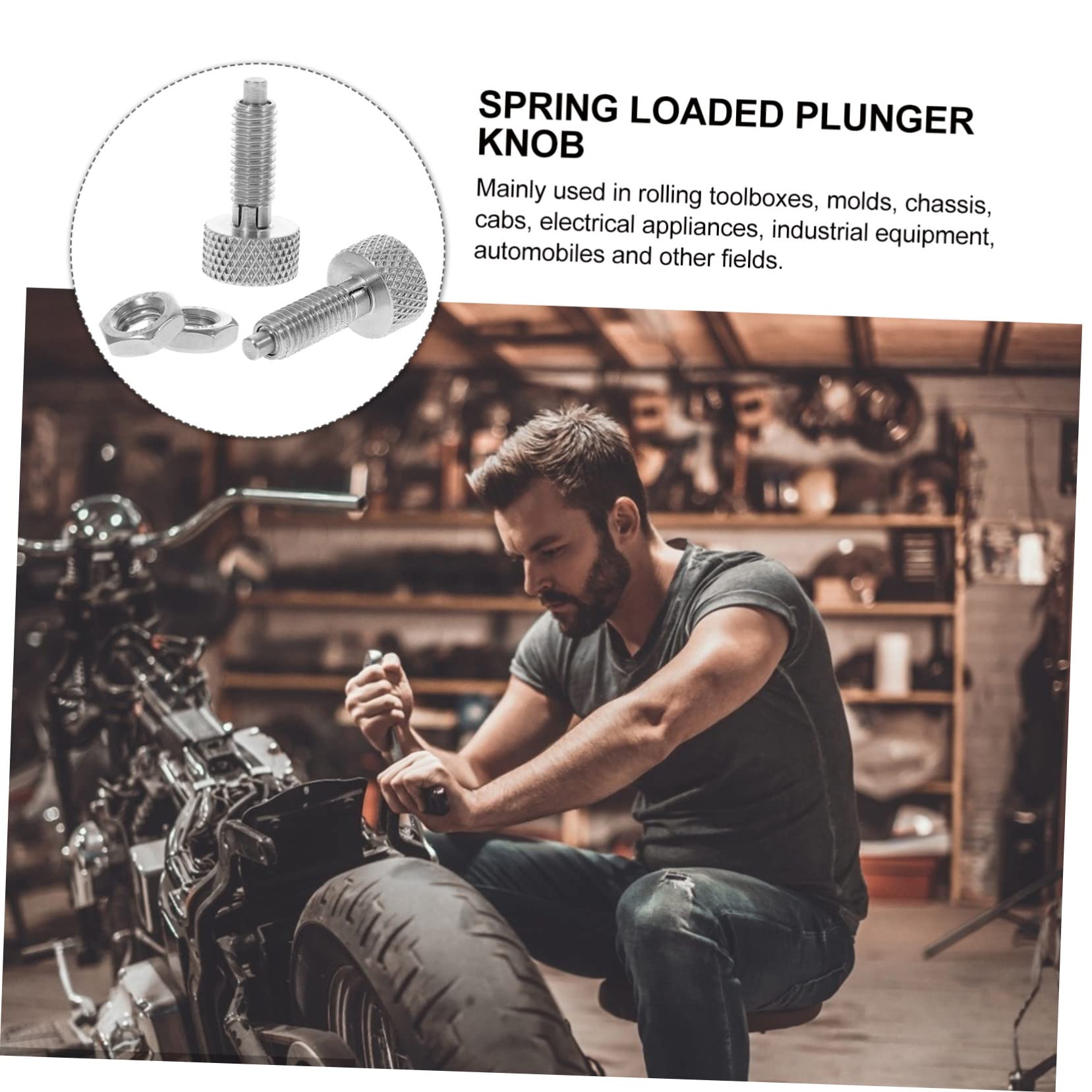 Retractable Spring Plunger - Heavy Duty Tool Box Lock Knob & Pull Ring Pin Replacement - Perfect for Industrial Equipment, Machinery, and DIY Toolbox Security