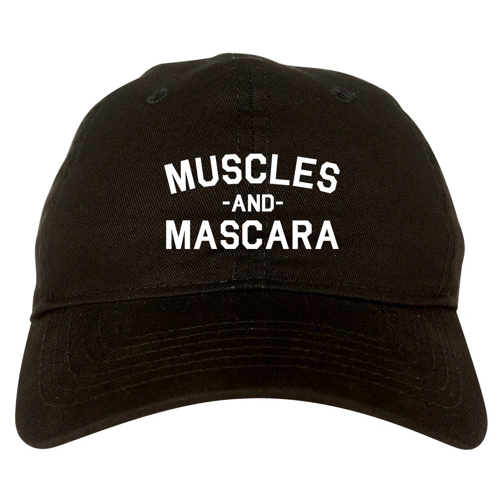 Muscles and Mascara Workout Gym Dad Hat - Adjustable Baseball Cap for Fitness & Weightlifting - Perfect for Gym, Running & Outdoor Activities