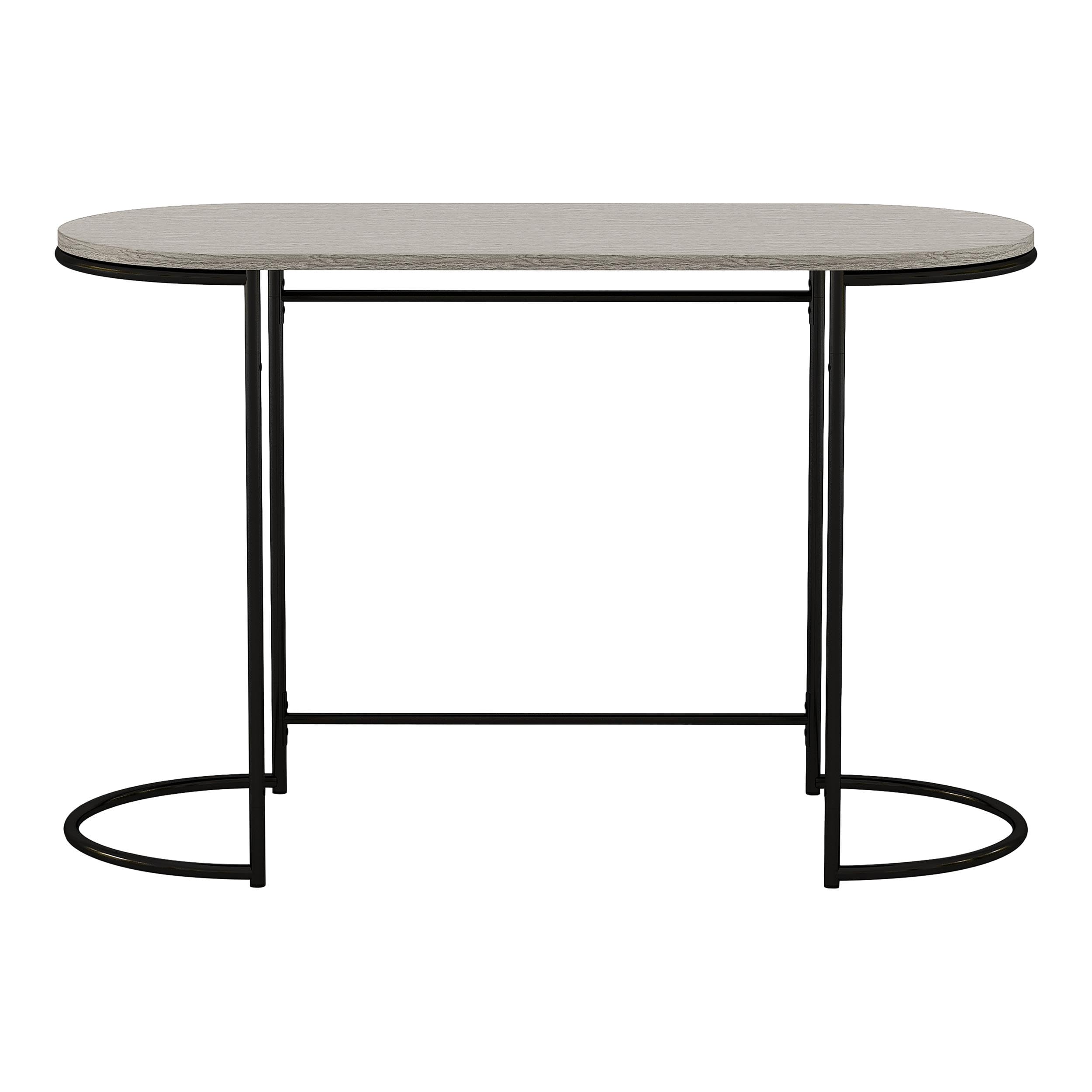 Furniture of America Wasiri Wood Writing Desk - Black & Light Gray Modern Home Office Desk for Study, Work, and Remote Learning