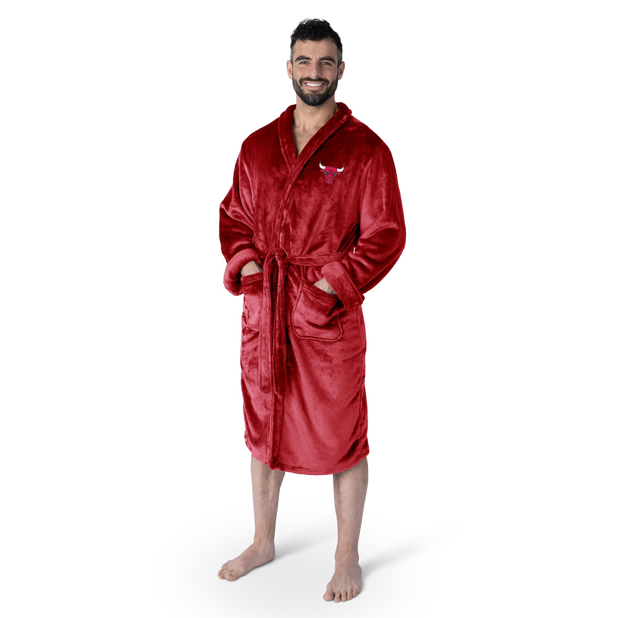 Premium NBA Silk Touch Bath Robe for Men - Soft & Luxurious Large/X-Large Size - Perfect for Spa, Lounging & Post-Shower Comfort