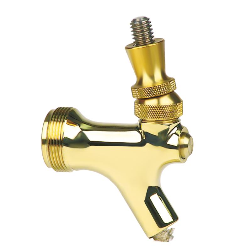 Premium PVD Brass Plated Beer Faucet with Stainless Steel Lever - Commercial & Home Bar Draft Beer Dispenser for Kegerators & Draft Systems