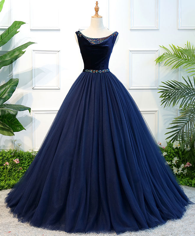 Elegant Blue Tulle Long Prom Dress & Evening Gown - Perfect for Homecoming, Formal Dances & Special Occasions