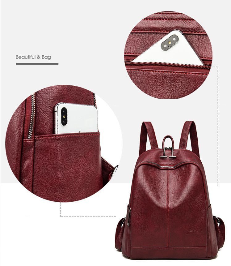 Vegan Leather Women's Backpack - Stylish & Eco-Friendly Laptop Bag for Work, Travel & College | Durable & Lightweight Vegan Purse for Everyday Use