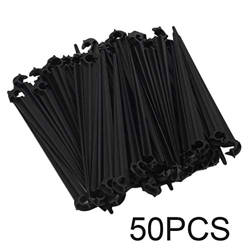 50-Piece Hook Fixed Stems Support Holder for 4/7 Drip Irrigation Water Hose - Garden Irrigation Watering Kits for Plants, Vegetables & Flowers - Perfect for Greenhouse, Raised Beds & Container Gardening