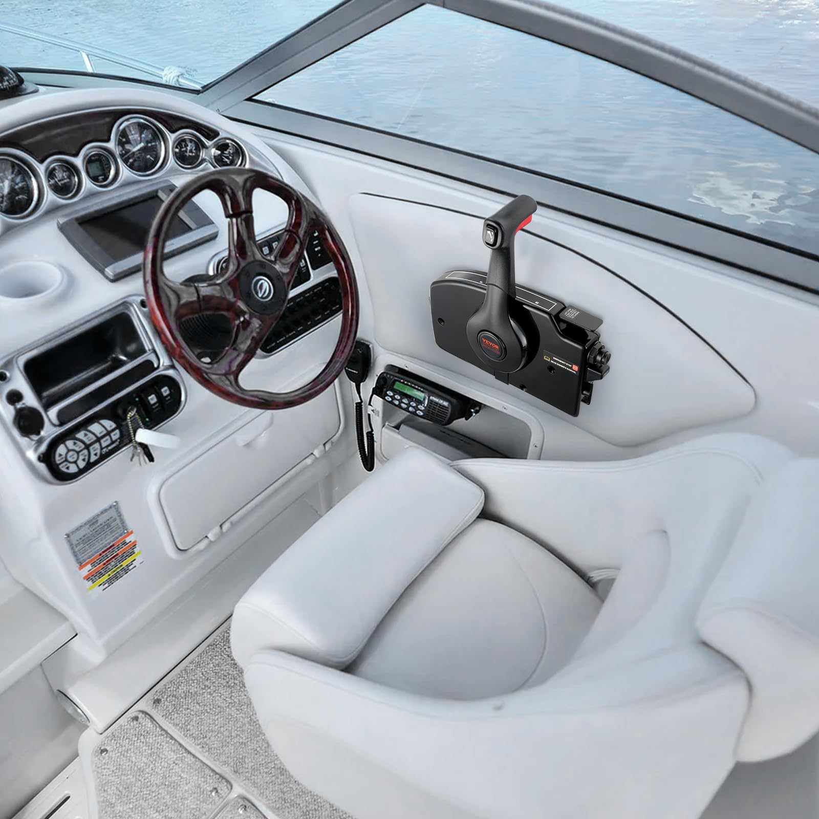 Mercury Outboard Remote Control Single Lever Binnacle 881170A13 - Side Mounted Boat Throttle Control with Key Switch & Safety Lanyard | Perfect for Marine Boating, Fishing & Water Sports