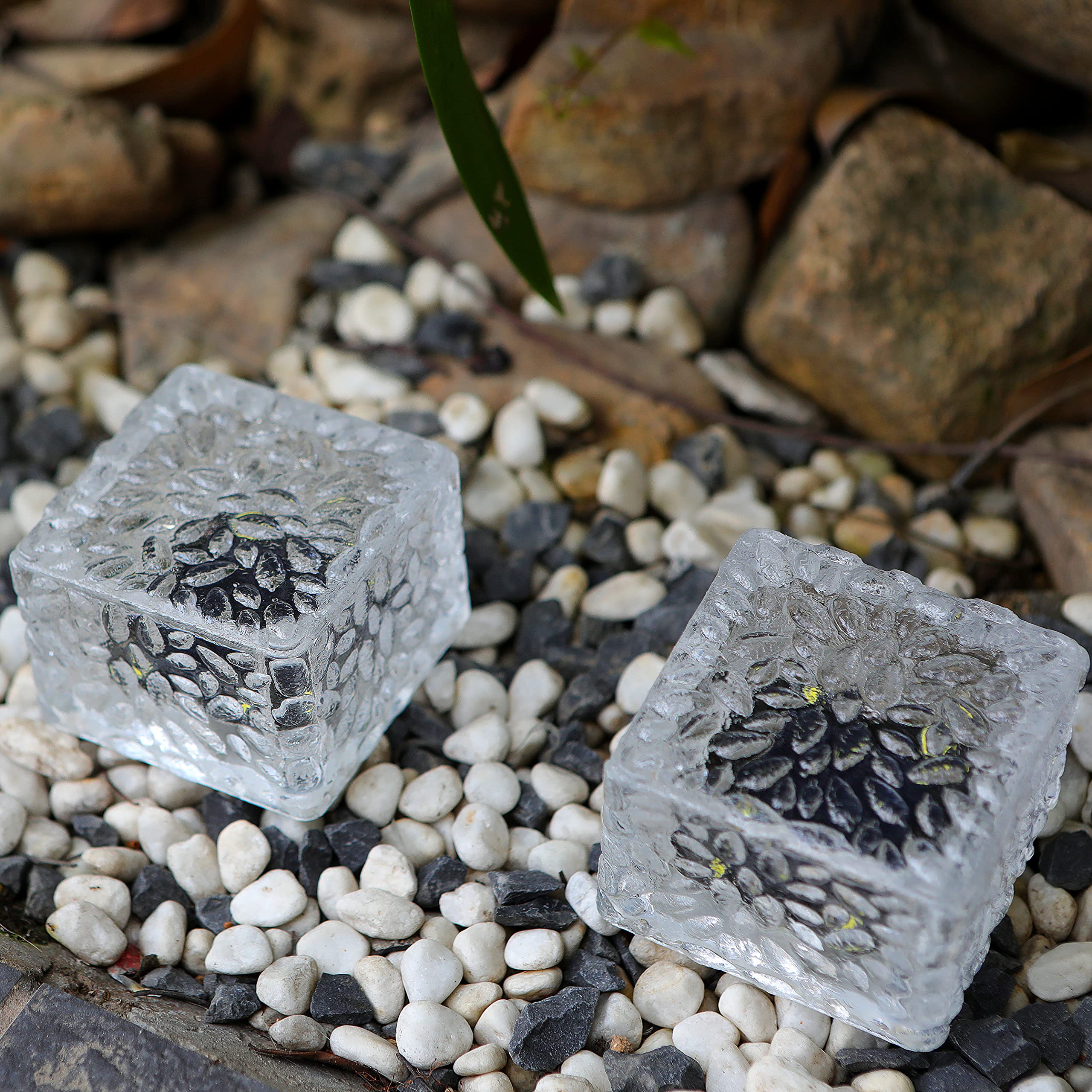 Solar Powered Brick Lights - Waterproof Outdoor Solar Lights for Garden, Patio, Yard, Walkway & Pathway Decor (4 Pack, 2.8x2.8 Inch) - Perfect for Landscape Lighting, Driveway Borders & Backyard Illumination