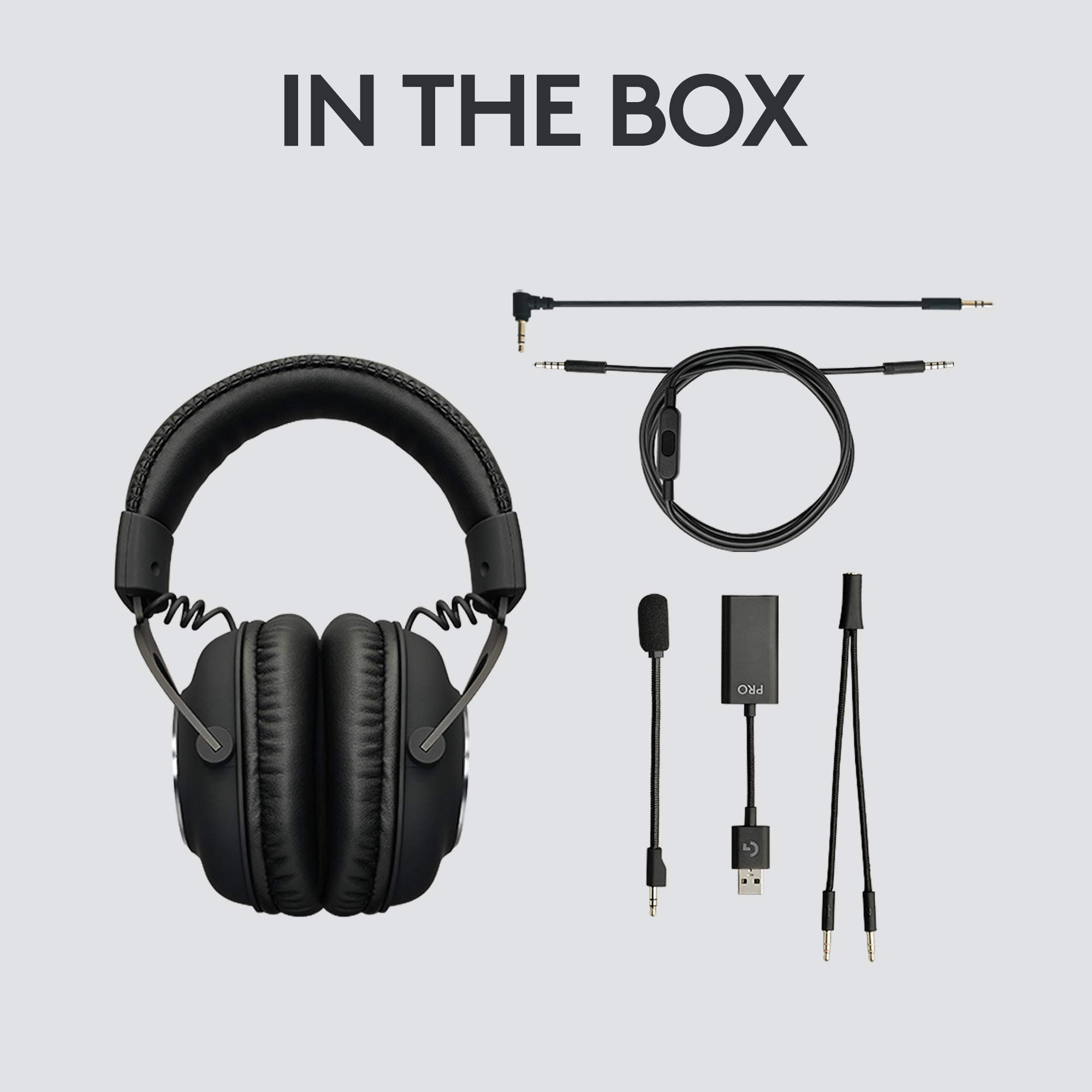 Logitech G PRO Gaming Headset for Oculus Quest 2 - Oculus Ready Wired Headphones with PRO-G Audio Drivers | Custom-Length Cable | Steel & Aluminum Build | Low-Latency 3.5mm AUX | Perfect for VR Gaming, PC Gaming & Esports Tournaments
