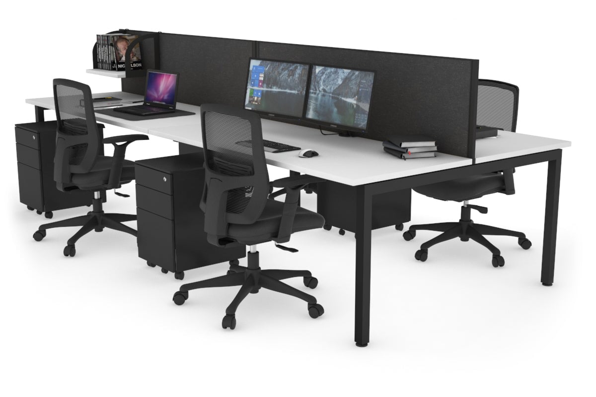 Quadro Square Legs 4-Person Office Workstation Desk - 1800mm x 700mm (71