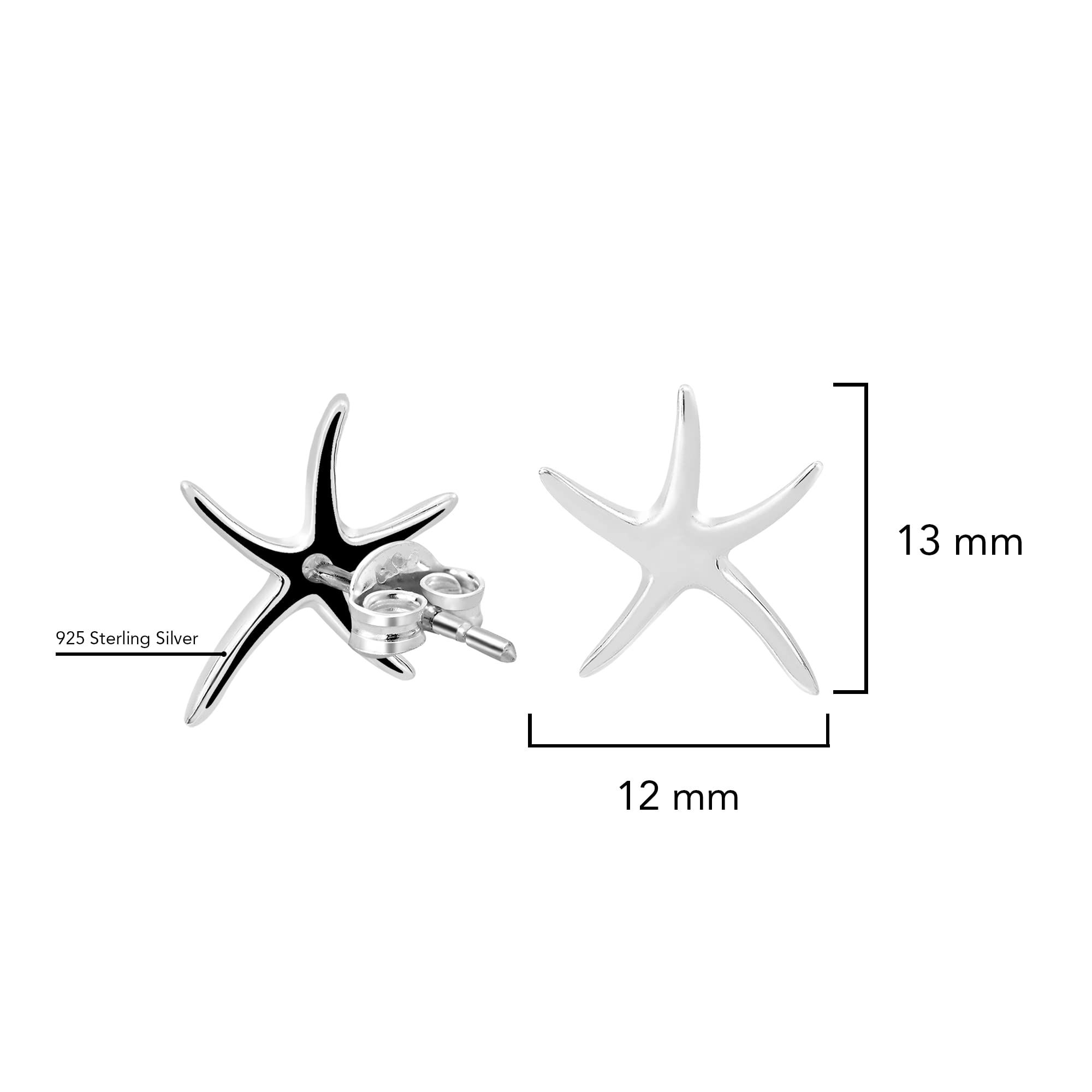 AeraVida .925 Sterling Silver Starfish Stud Earrings for Women - Hypoallergenic Summer Beach Jewelry | Perfect for Vacation, Wedding, Party & Everyday Wear