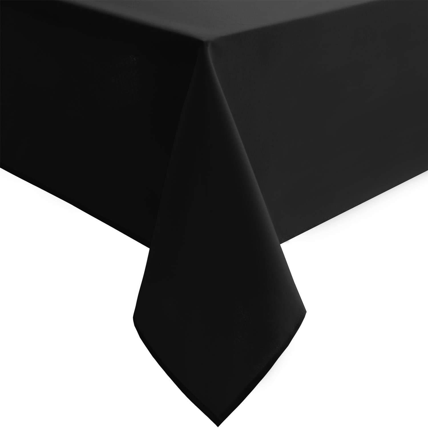 Premium 100% Cotton Tablecloth - Elegant & Decorative Rectangle Table Cover (52x70 Inches, Black) for Outdoor Picnics, Holiday Dinners & Valentine's Day - Machine Washable - Perfect for Parties, Weddings & Home Decor