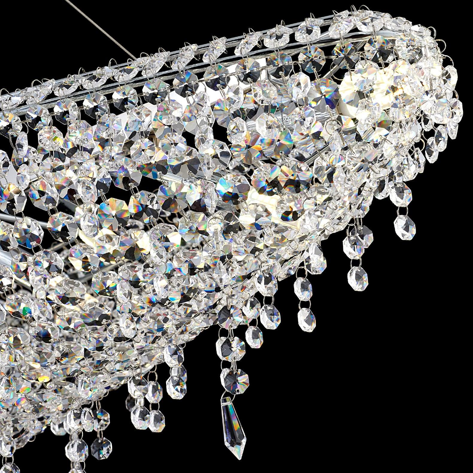 Elegant Boat Crystal Chandelier - Modern Nautical Ceiling Light Fixture for Dining Room, Living Room & Bedroom Decor