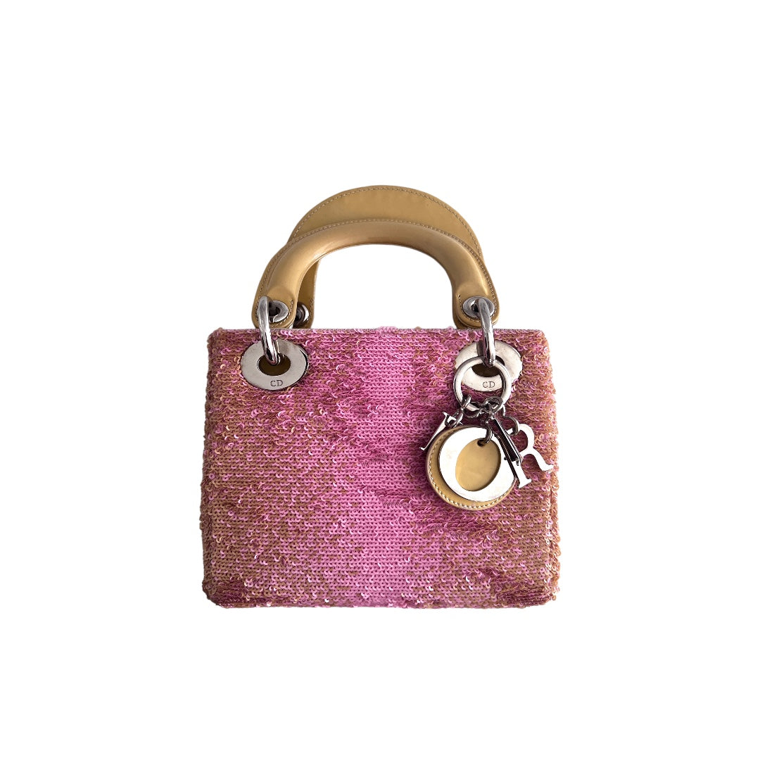 Dior Pink Sequin Mini Lady Dior Bag | Luxury Evening Clutch for Parties, Weddings & Special Events