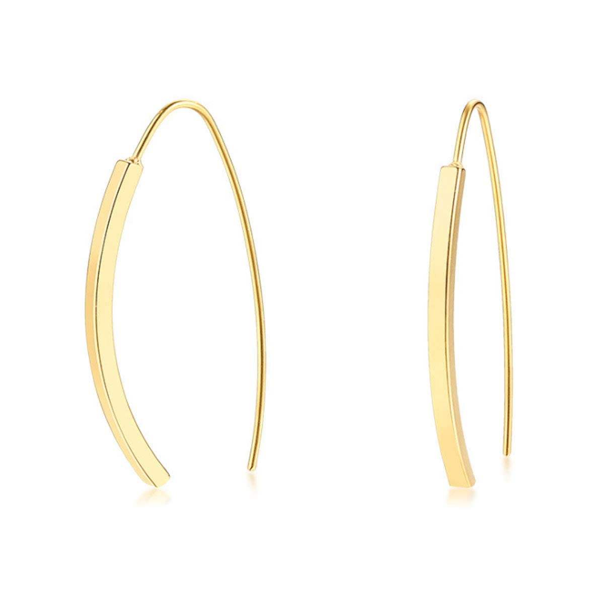 Sterling Silver Bar Dangle Earrings for Women - Minimalist Geometric Drop Earrings, Hypoallergenic Dainty Jewelry Gift for Girls & Ladies | Perfect for Office, Date Night & Special Occasions