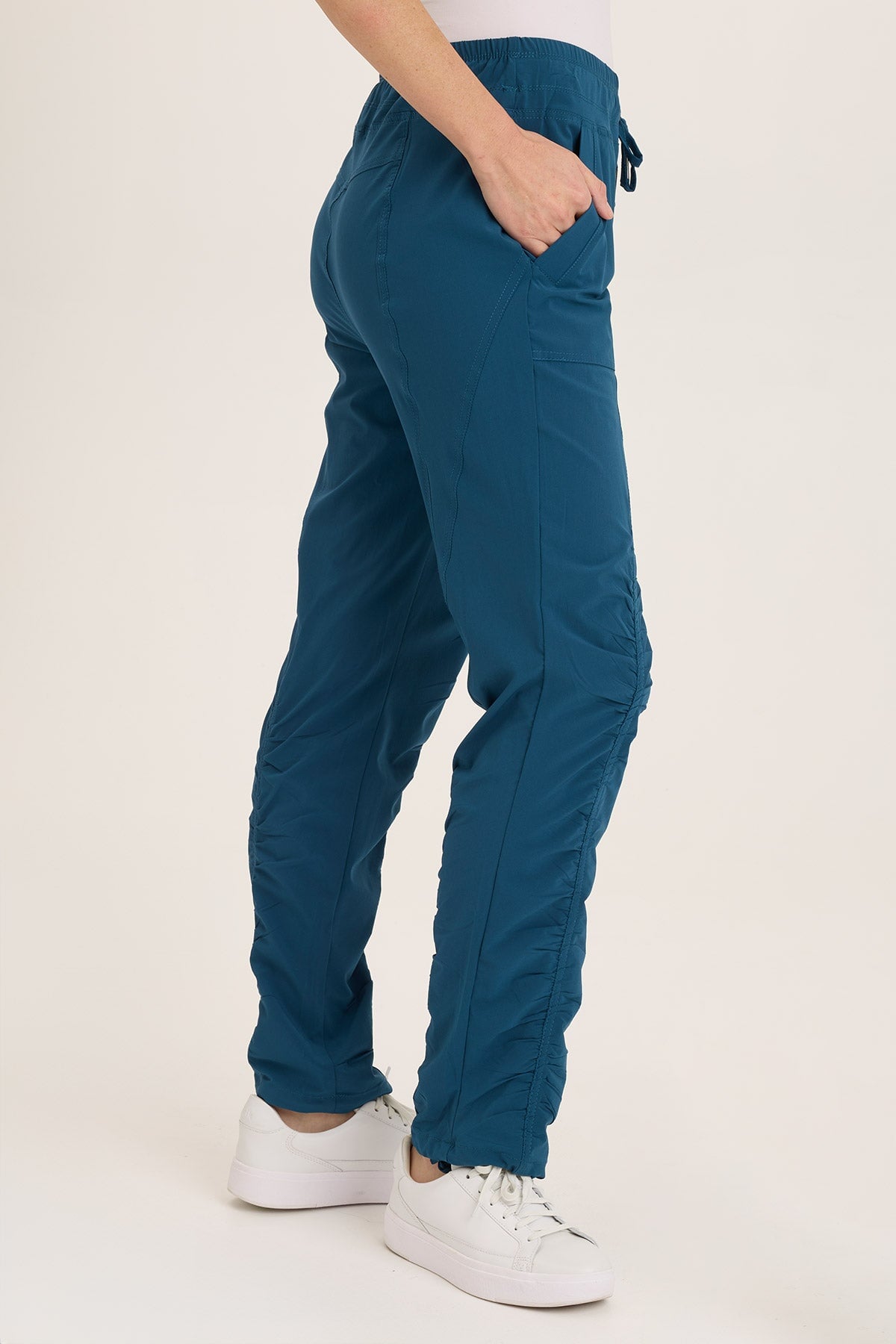 Jules Active Ruched Drawstring Stretch Yoga Pants for Women - High Waisted Workout Leggings with Pockets - Perfect for Gym, Running, Yoga & Lounge Wear