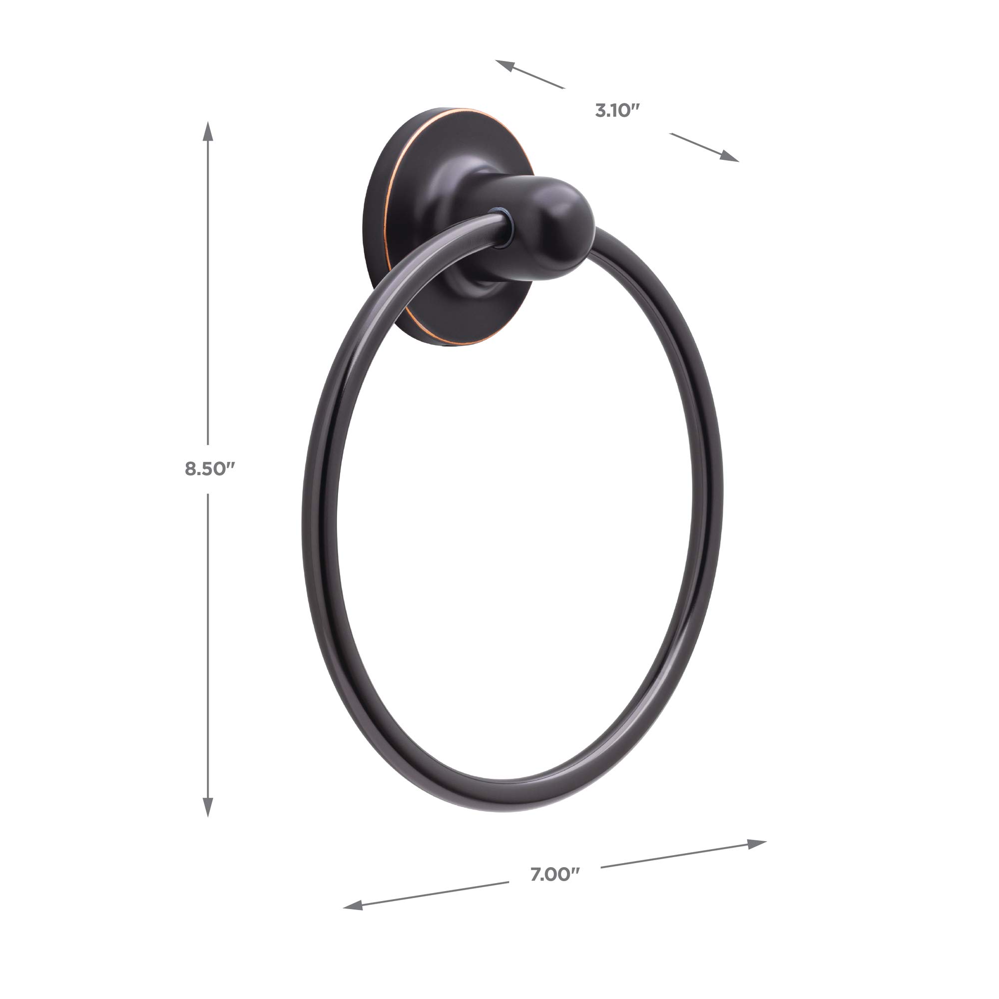 Franklin Brass Astra 4-Piece Bathroom Accessory Set in Oil Rubbed Bronze - Towel Bar, Robe Hook, Toilet Paper Holder & Towel Ring - Elegant Bathroom Decor for Modern Homes