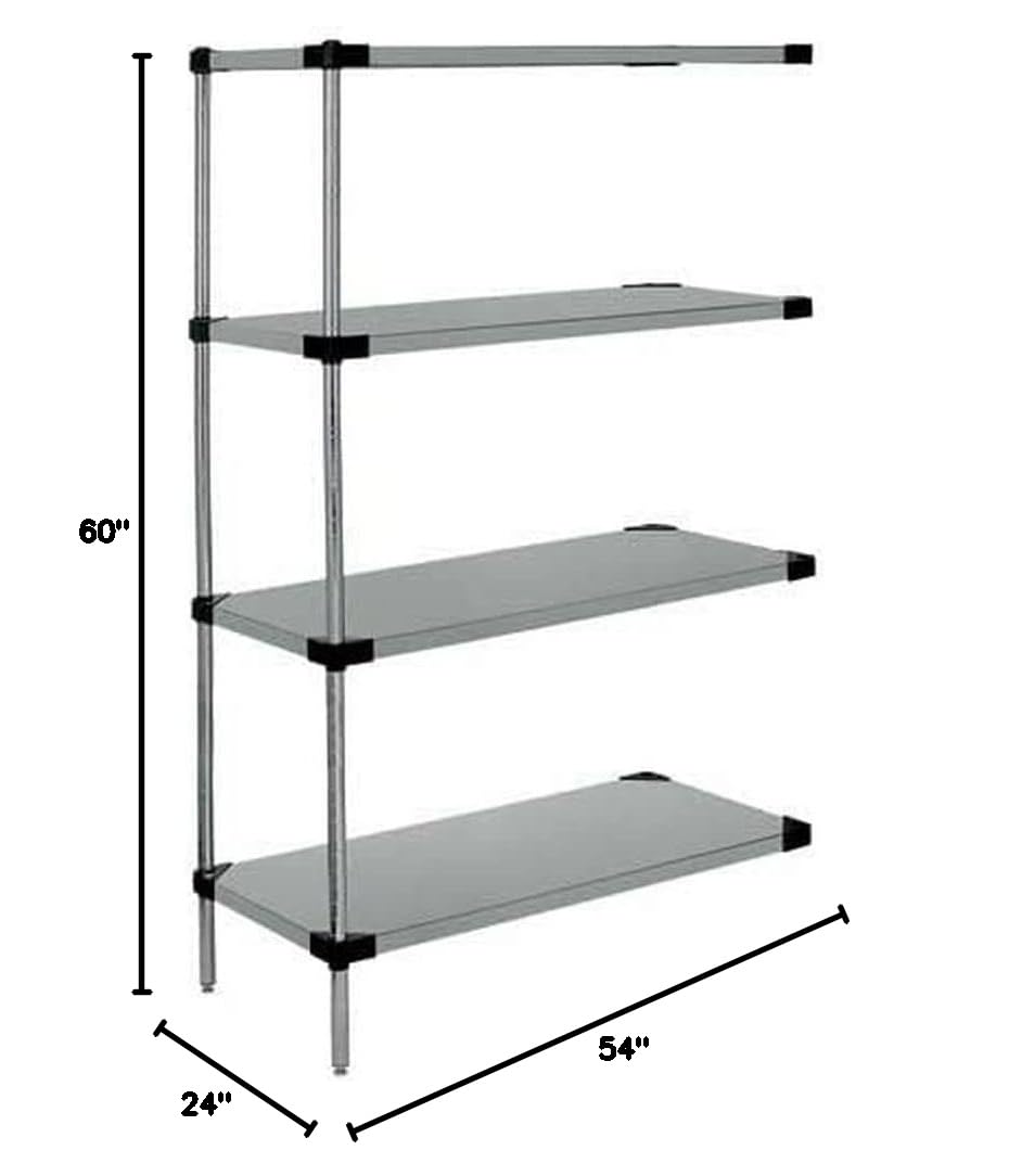 Quantum Stainless Steel 4-Shelf Storage Kit - 54in for Garage & Workshop Organization