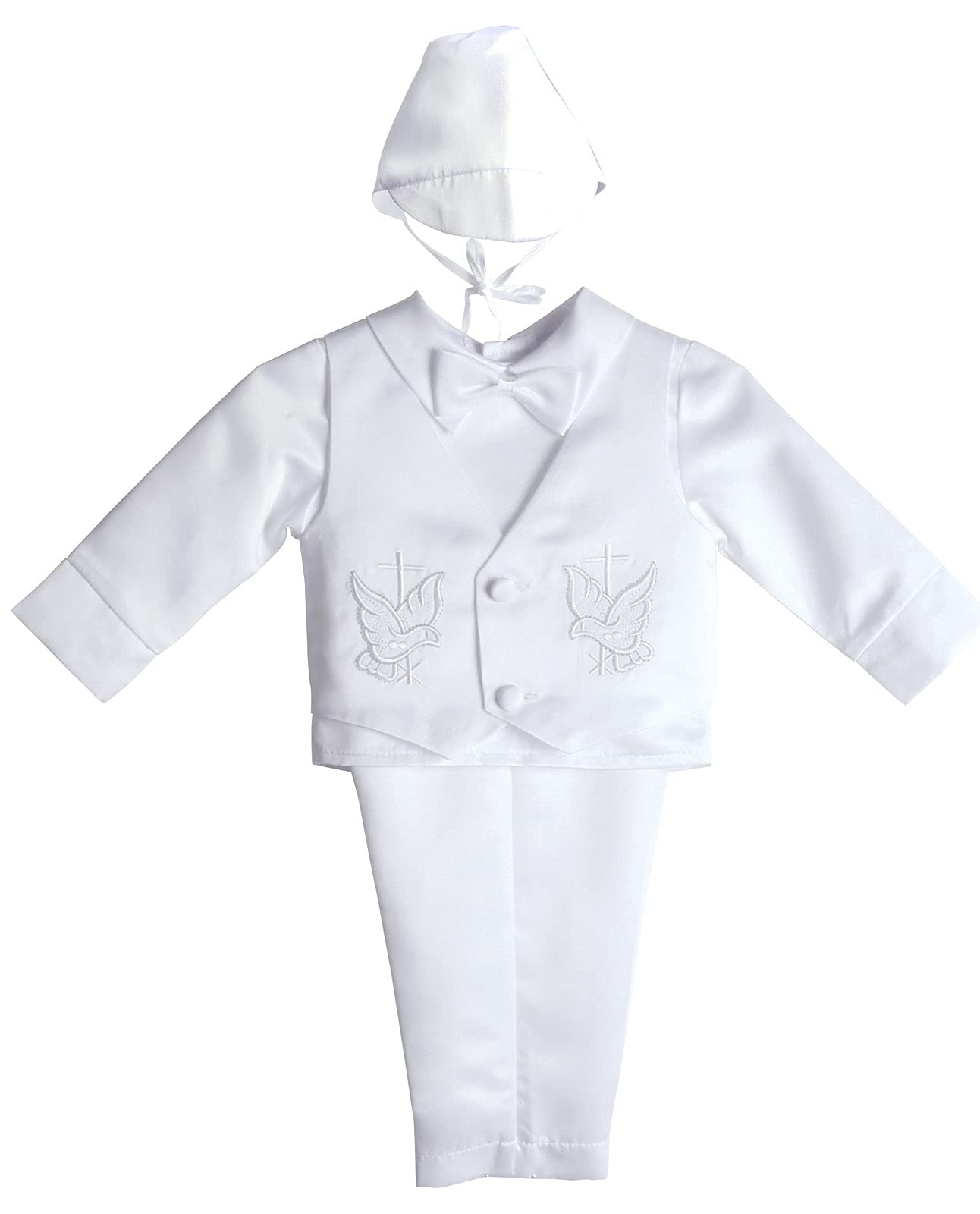 Baby Boy Christening Outfits - 4 Piece Baptism Suit Set with Hat & Cross Detail | Perfect for Christenings, Baptisms & Special Occasions