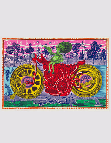 Grayson Perry Selfie with Political Causes - Contemporary Art Print for Home & Office Decor - Perfect for Modern Living Rooms, Galleries, and Art Collections
