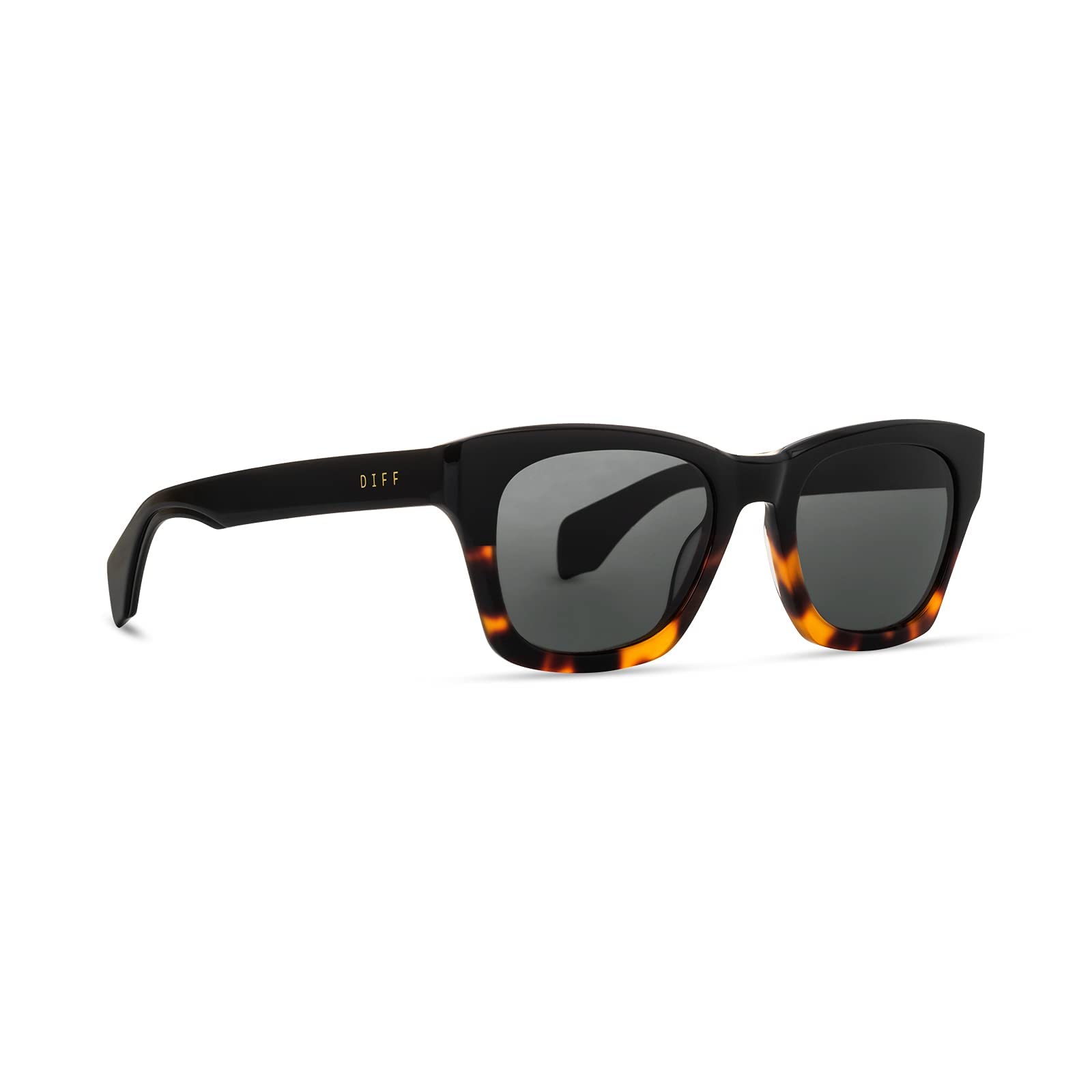 DIFF Eyewear Dean Designer Square Polarized Sunglasses for Men & Women - 100% UVA/UVB Protection - Stylish UV Blocking Shades for Driving, Beach & Outdoor Activities