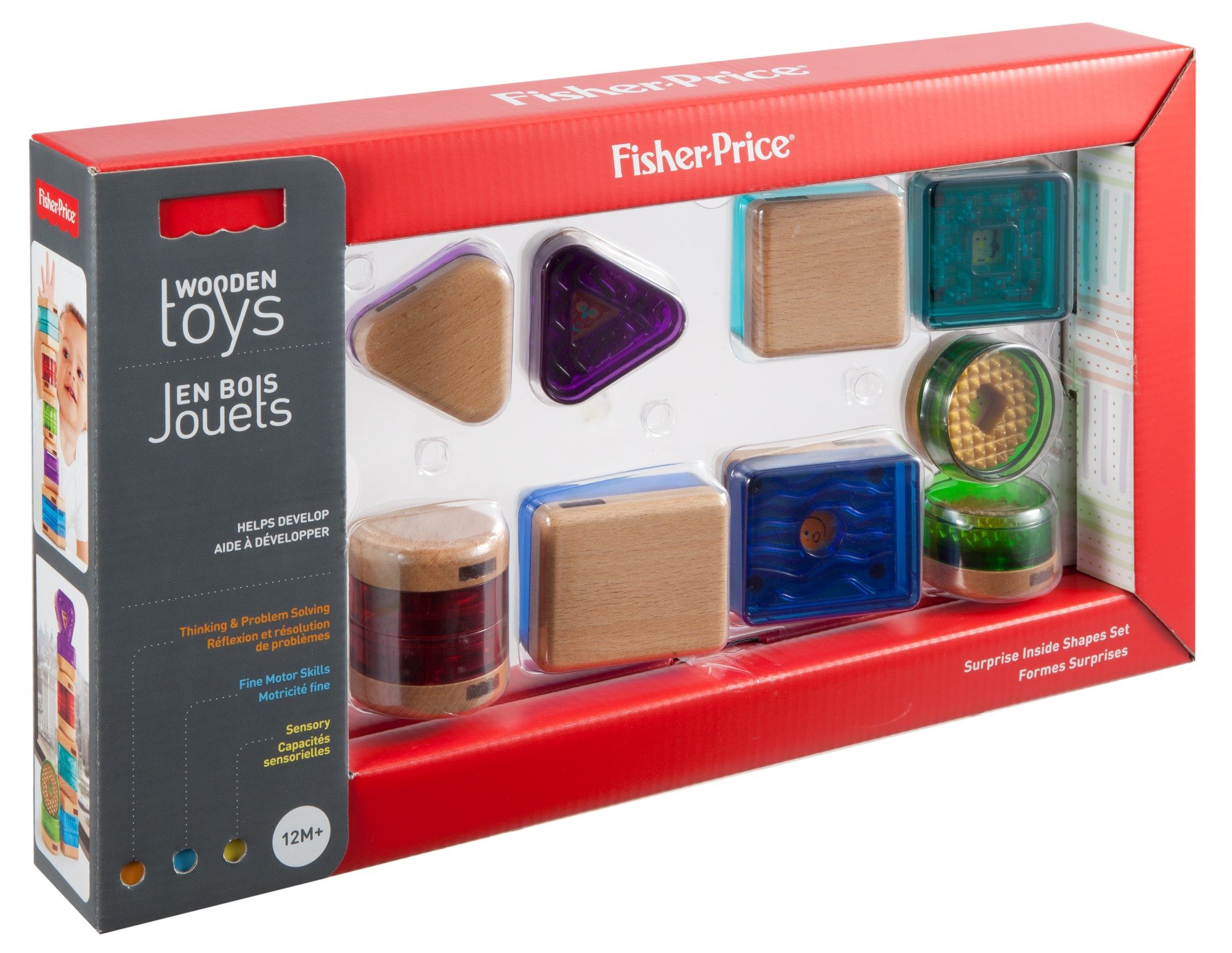 Fisher-Price Wooden Learning Toy with Surprise Shapes - Educational Montessori Shape Sorter for Toddlers 1-3 Years - Perfect for Early Childhood Development & Sensory Play