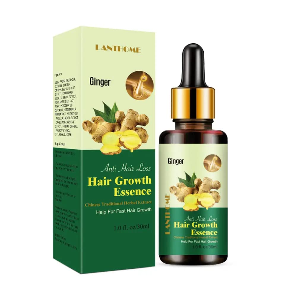 Ginger Germinal Oil for Hair Growth - Natural Hair Growth Serum for Women & Men - Thicker, Stronger, Longer Hair Treatment - 30ml Bottle - Ideal for Thinning Hair & Scalp Care - Perfect for Daily Hair Regimen & Styling