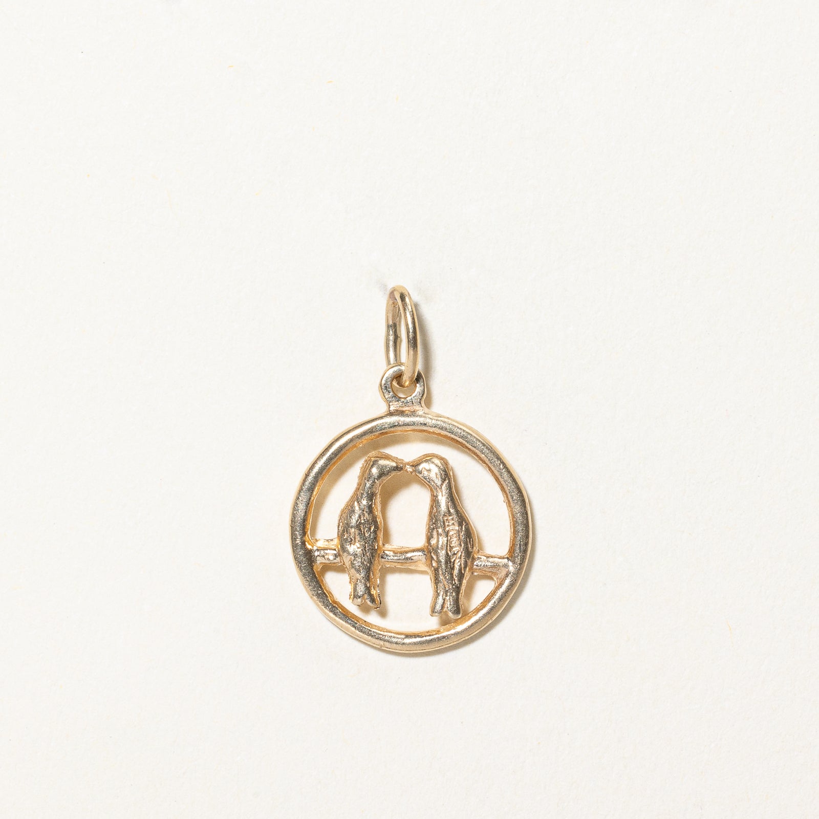 10K Yellow Gold Love Bird Charm Pendant - Elegant Jewelry Gift for Women, Perfect for Valentine's Day, Anniversary & Special Occasions