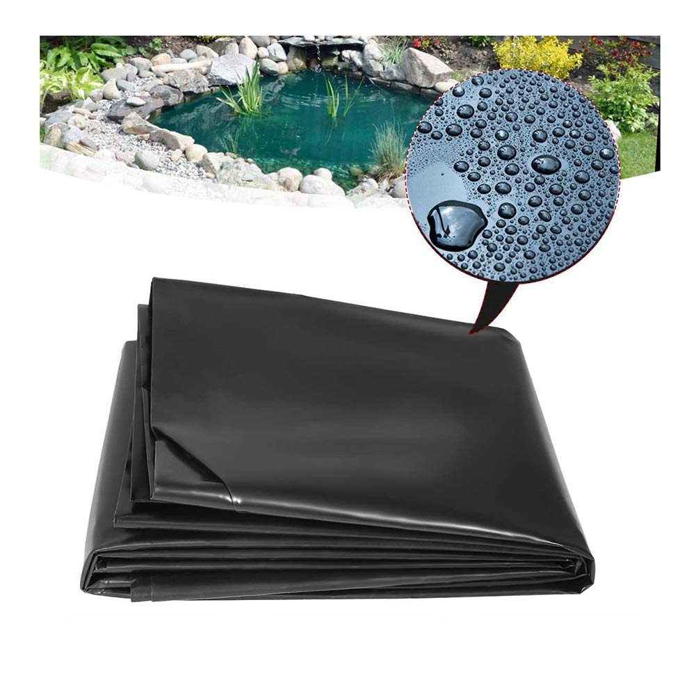 LSXIAO HDPE Pond Liner - 13x20ft Flexible Fish Pond Skin, Foldable Waterproof & Tear-Resistant for Garden Ponds, Streams, Waterfalls & Sewage Treatment (Black) | Perfect for DIY Water Features & Landscaping Projects