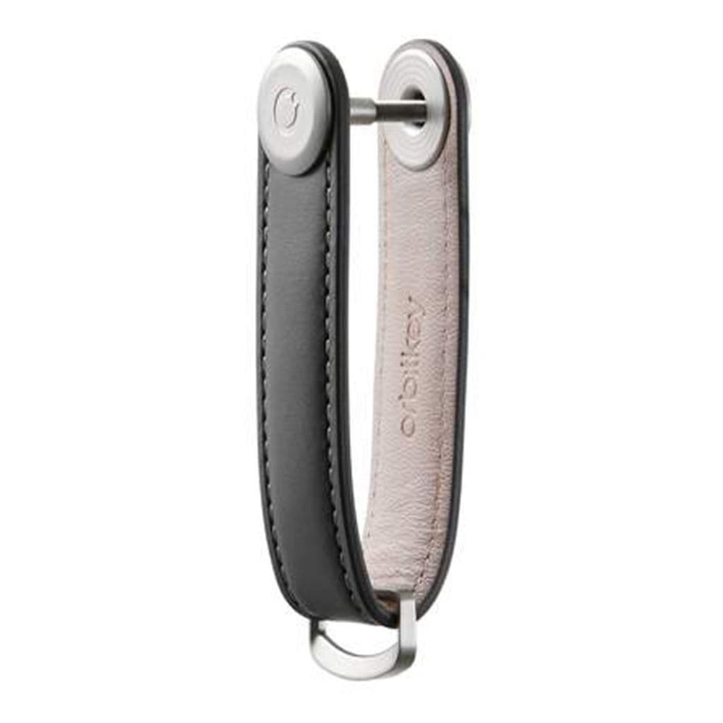 Orbitkey Leather 2.0 Key Organizer - Premium Minimalist Key Holder for Keys, Cards & Cash - Charcoal Grey - Perfect for Home, Office & Travel Accessories