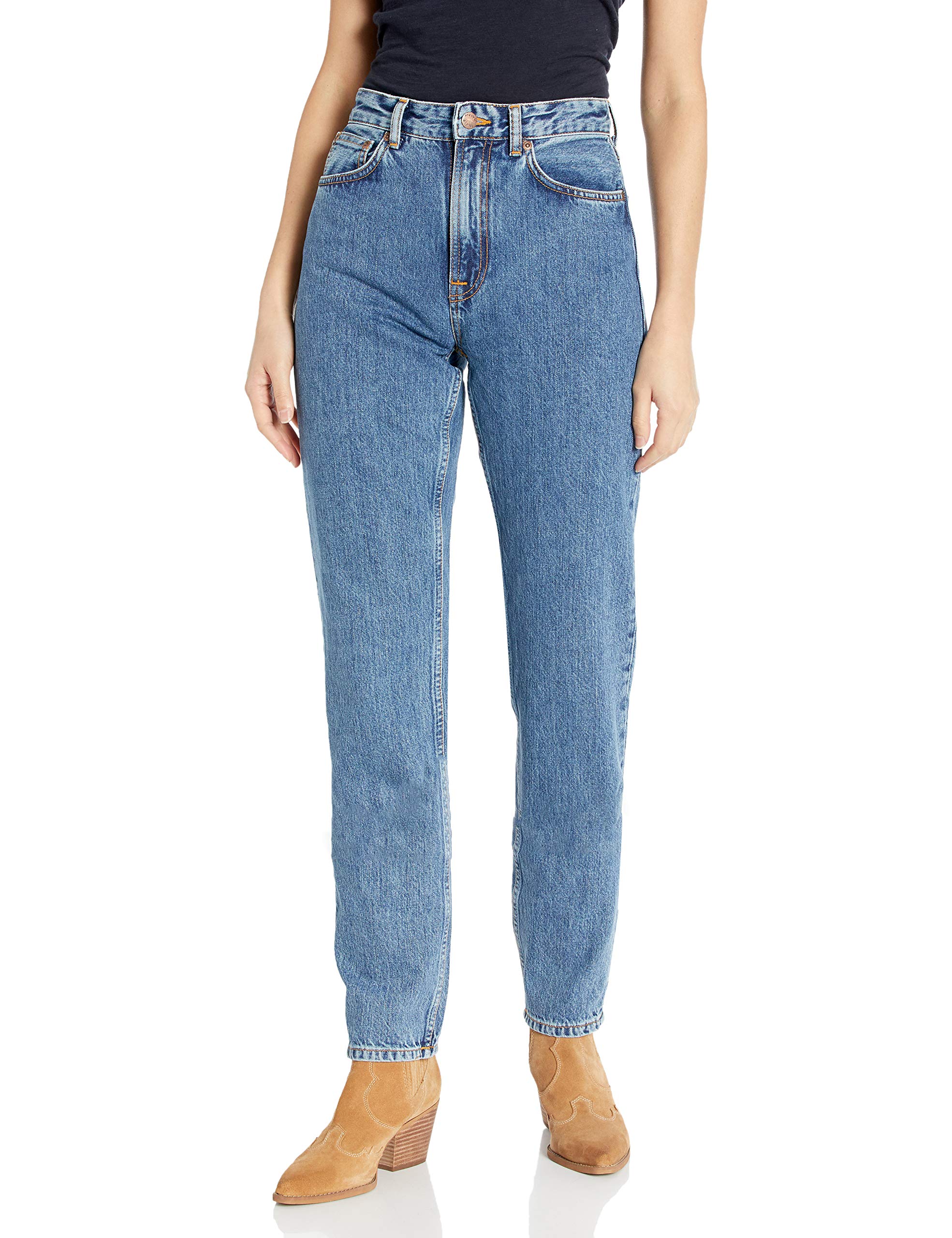 Nudie Jeans Women's Breezy Britt High Rise Skinny Jeans in Friendly Blue Wash | Comfortable Stretch Denim for Everyday Wear & Casual Outfits