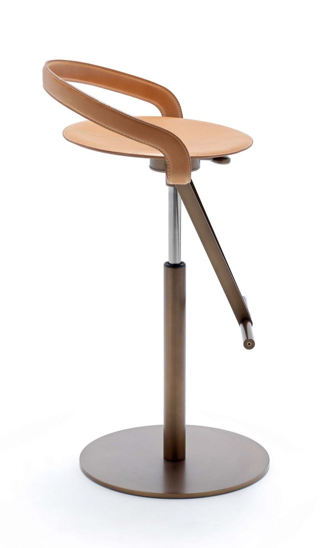 Fasem Cayman Bar BT Stool - Modern Adjustable Bar Stool with Backrest for Kitchen Island, Home Bar & Restaurant - Durable Metal Frame & Comfortable PU Seat