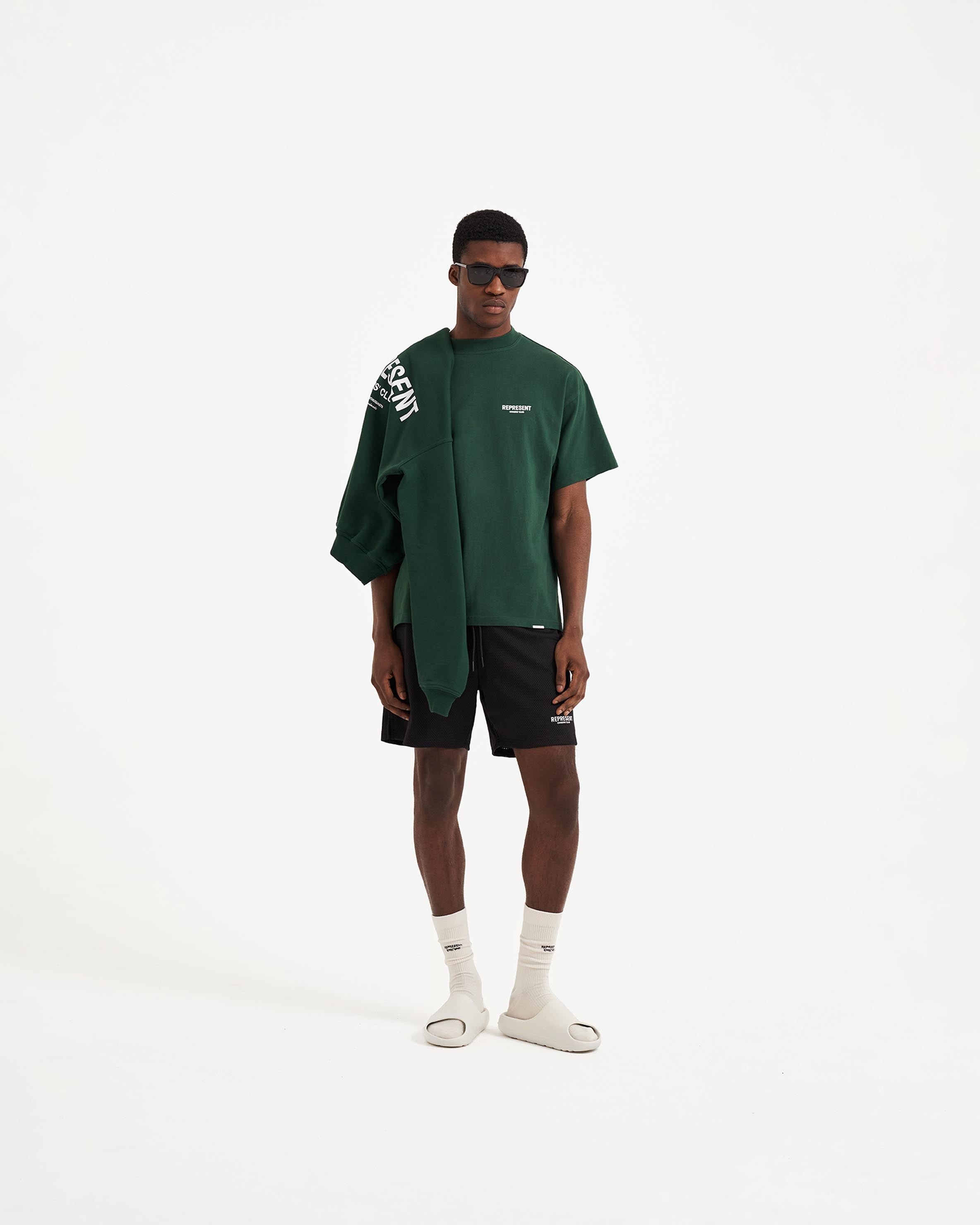 Represent Owners Club T-Shirt - Premium Cotton Men's Tee in Racing Green | Casual Streetwear & Lounge Comfort