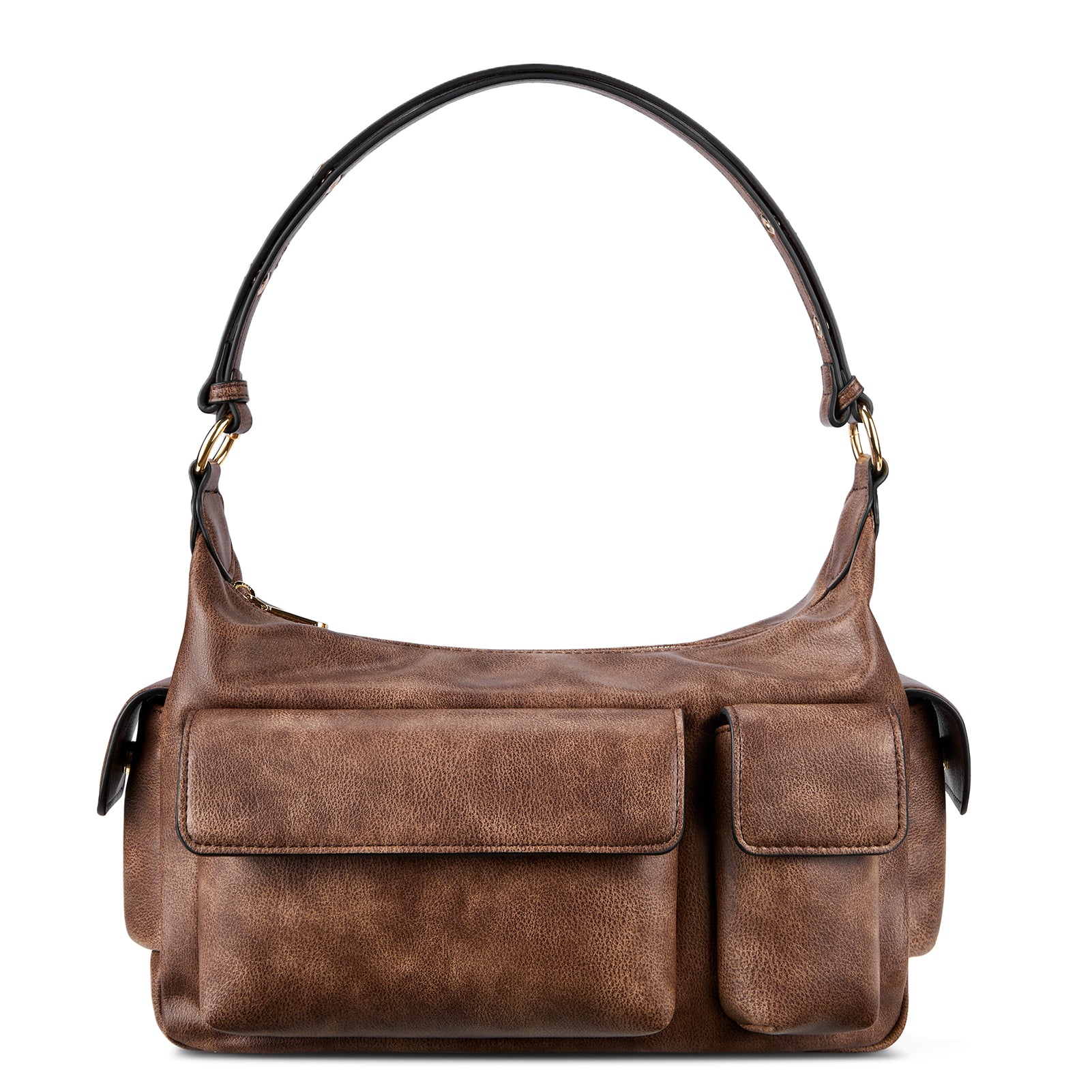 Kweli Distressed Cargo Pocket Shoulder Bag - Vintage Military Style Crossbody Bag for Men & Women - Perfect for Travel, Hiking, and Everyday Use