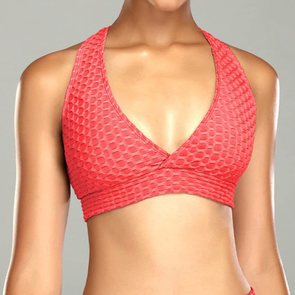 SDCVRE Women's Honeycomb Leggings & Sports Bra Set - Breathable Gym Workout Outfit for Running, Yoga & Fitness - Plus Size Activewear in Red | Perfect for Gym, Home Workouts & Casual Wear
