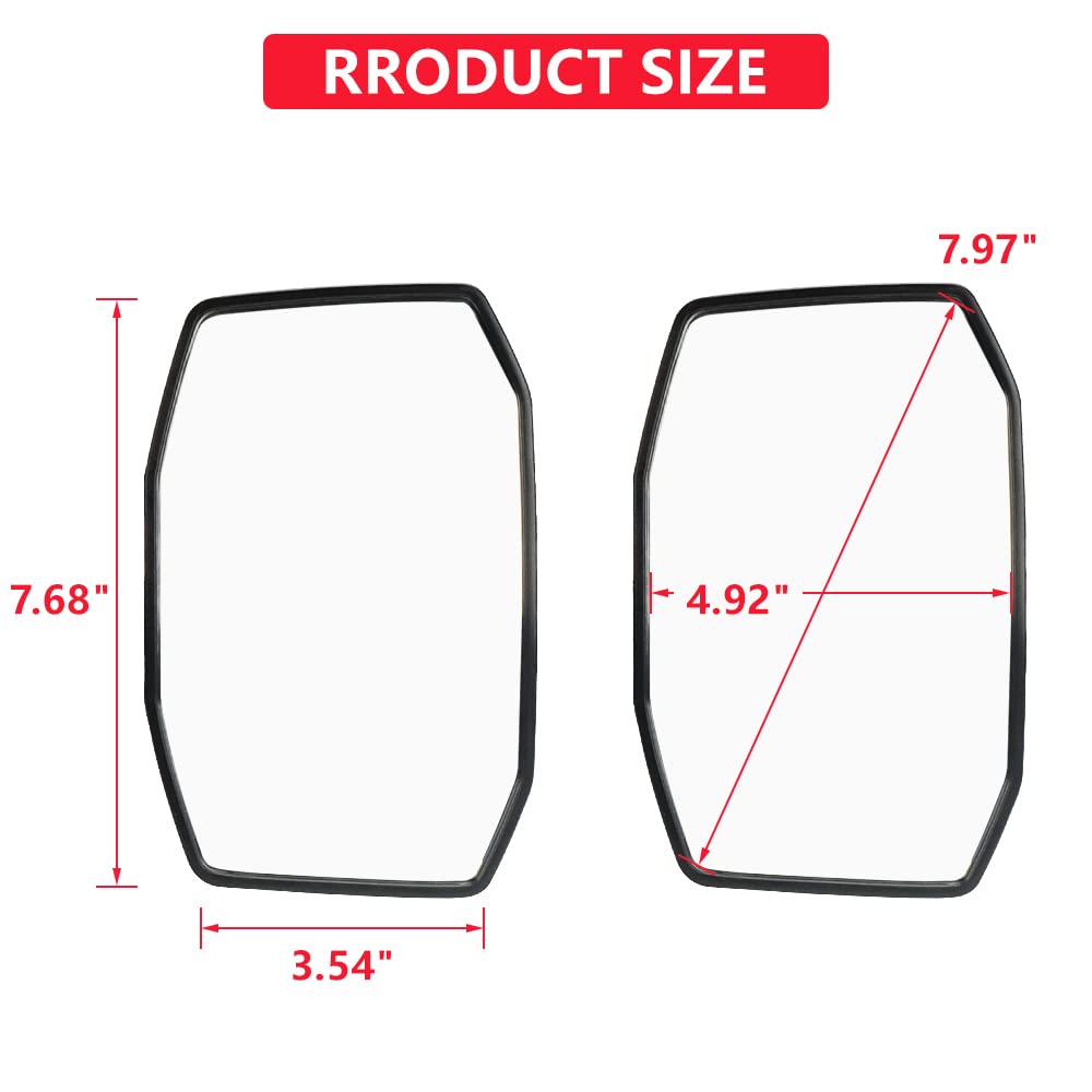 Jeep Wrangler JK JKU 2007-2018 Side View Mirrors - Anti-Shake Wide Vision Replacement Mirrors for Doors Off Driving | Easy Install & Quick Release Design | Perfect for Off-Road Adventures & Summer Cruising