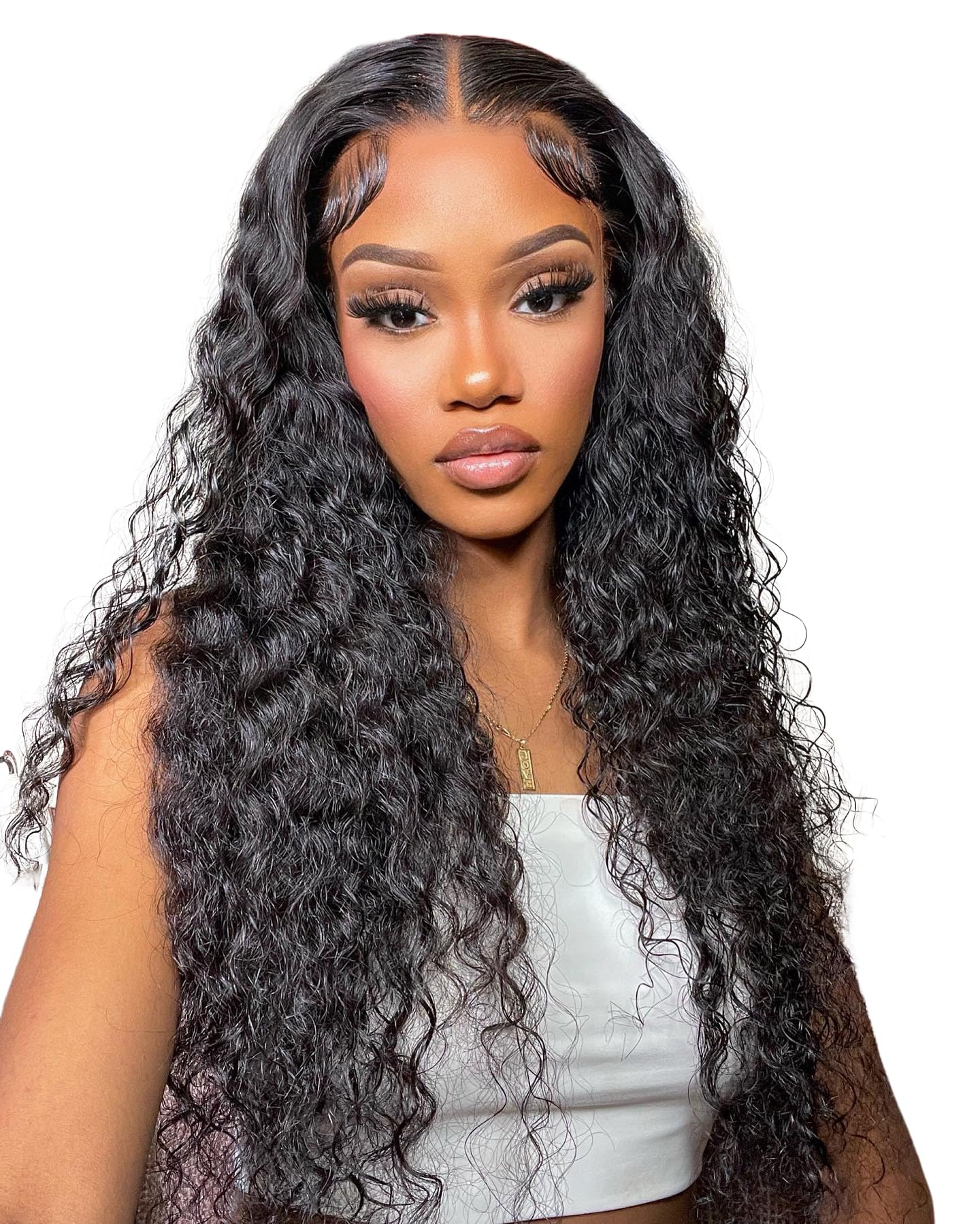 13x6 Deep Wave HD Lace Front Wig Human Hair - 180% Density Pre-Plucked Water Wave Lace Frontal Wig 26 Inch - Natural Look for Daily Wear, Parties & Special Occasions