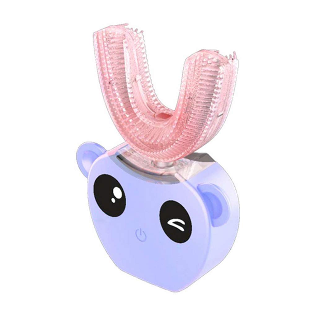 HW Kids Electric Toothbrush - U-Shaped Automatic Toothbrush with 360° Full Mouth Cleaning, Smart Timer & Soft Bristles for Children Ages 3-12 (Purple) | Perfect for Morning & Night Oral Care Routine, Travel & School Use