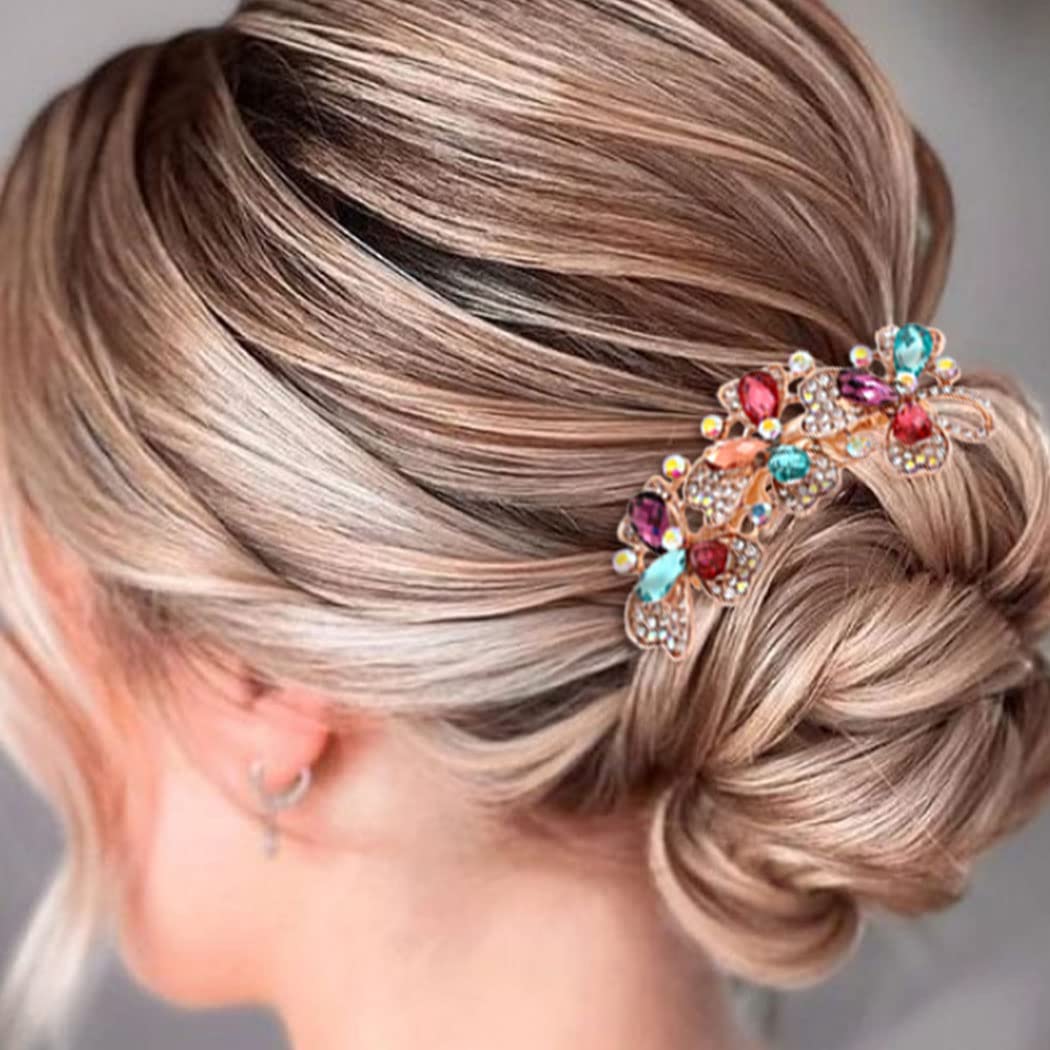 Bohend Rhinestone Hair Comb - Crystal Bridal Hair Accessories for Women & Girls (Multicolor) | Wedding, Prom, Party & Special Occasion Hairstyle Enhancer