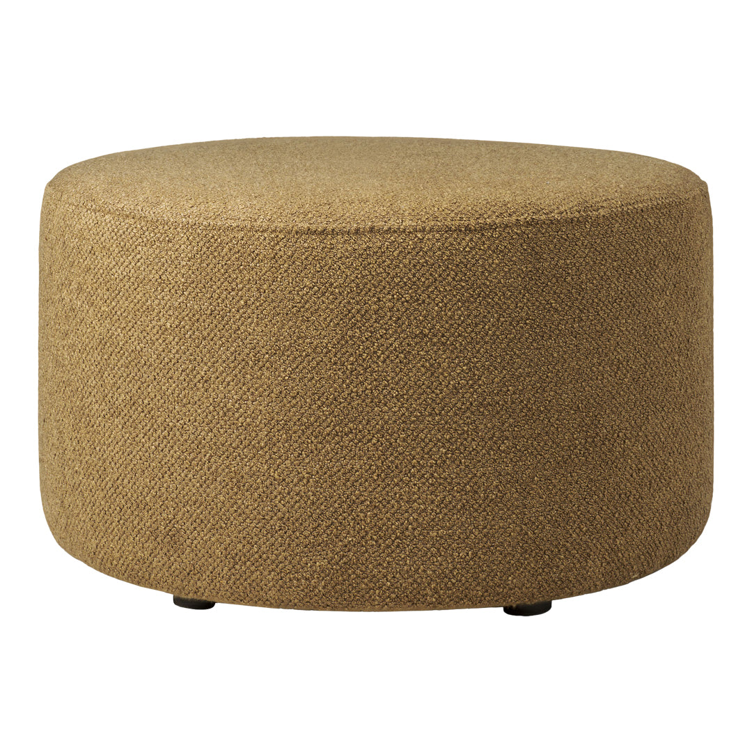 Jacques Deneef Barrow Pouf Ottoman - Handwoven Natural Fiber Footstool with Wooden Legs - Boho Chic Living Room Decor, Bedroom Accent Stool, Cozy Reading Nook Seating