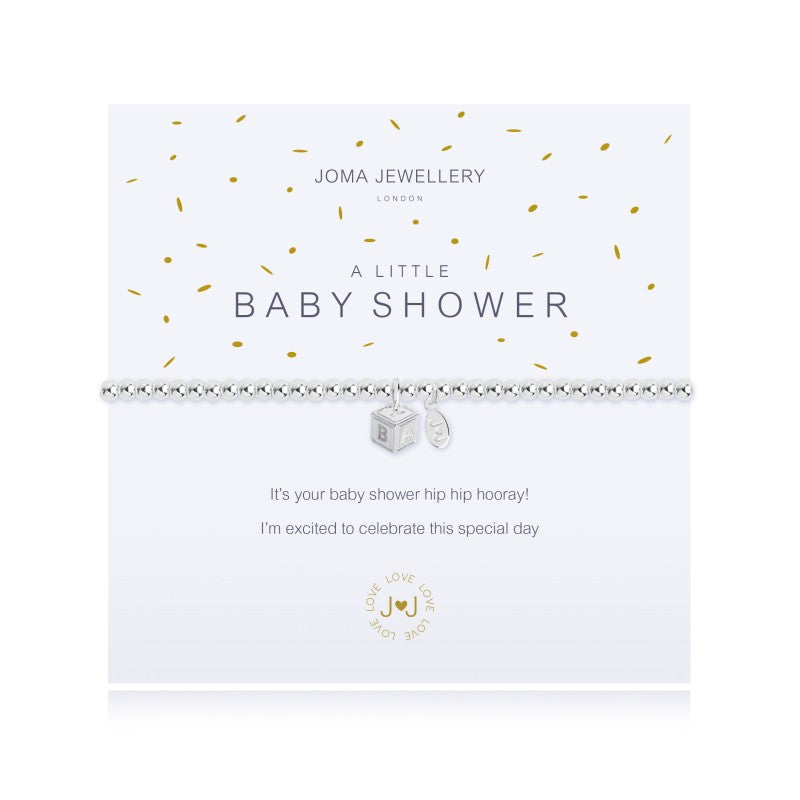 Joma Jewelry Baby Shower Bracelet - Elegant Silver Plated Charm Bracelet for Newborn Gifts, Baby Shower Favors, Christening & Baptism Presents