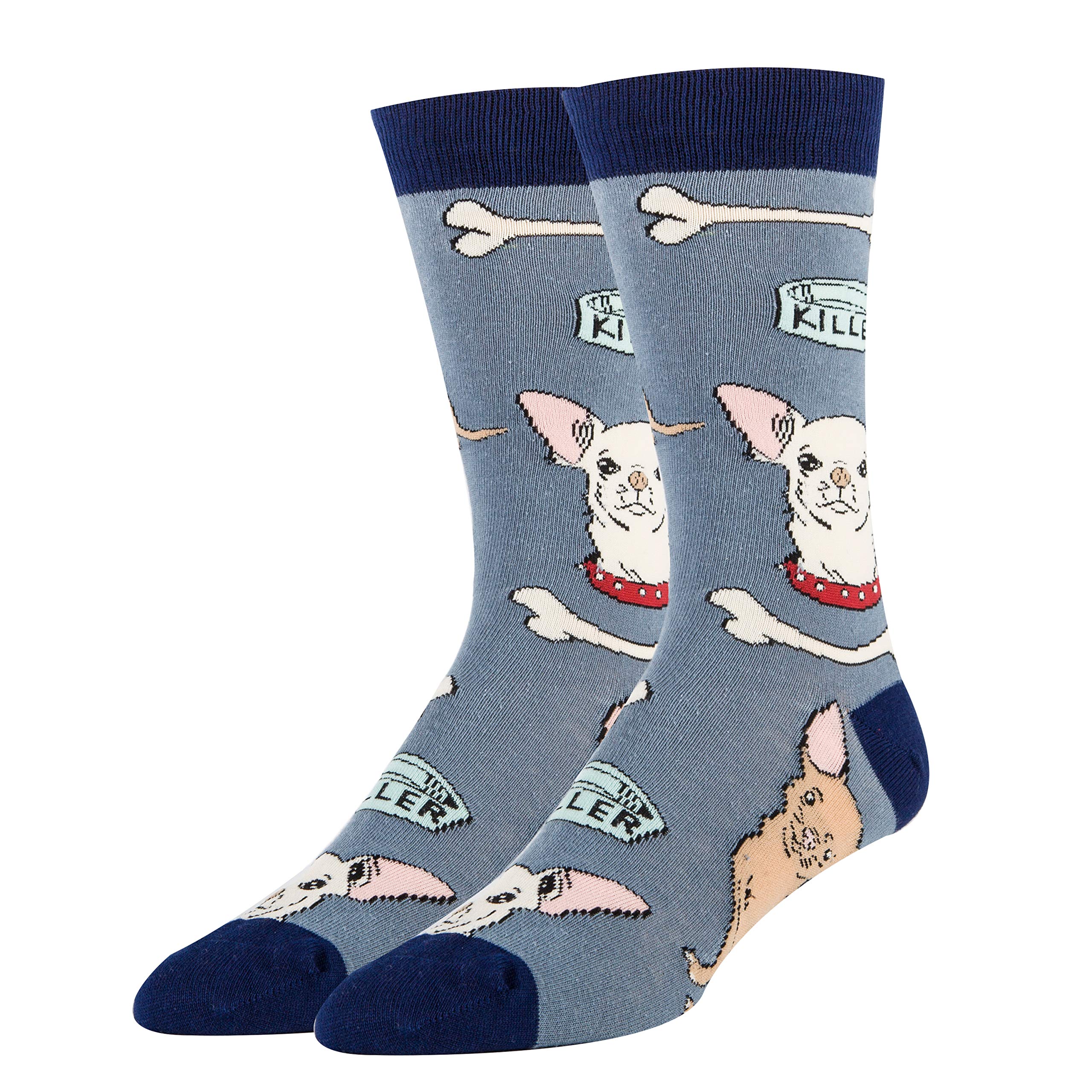 Funny Crazy Silly Novelty Crew Socks for Men - Comfortable Cotton Casual Dress Socks - Perfect for Gifts, Parties, and Everyday Wear