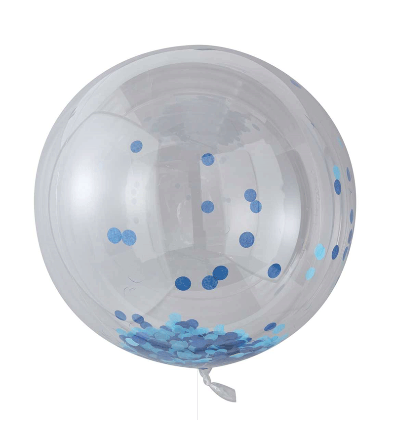 Giant Blue Orb Confetti Balloon for Party Decorations - Ginger Ray Birthday, Wedding & Baby Shower Decoration