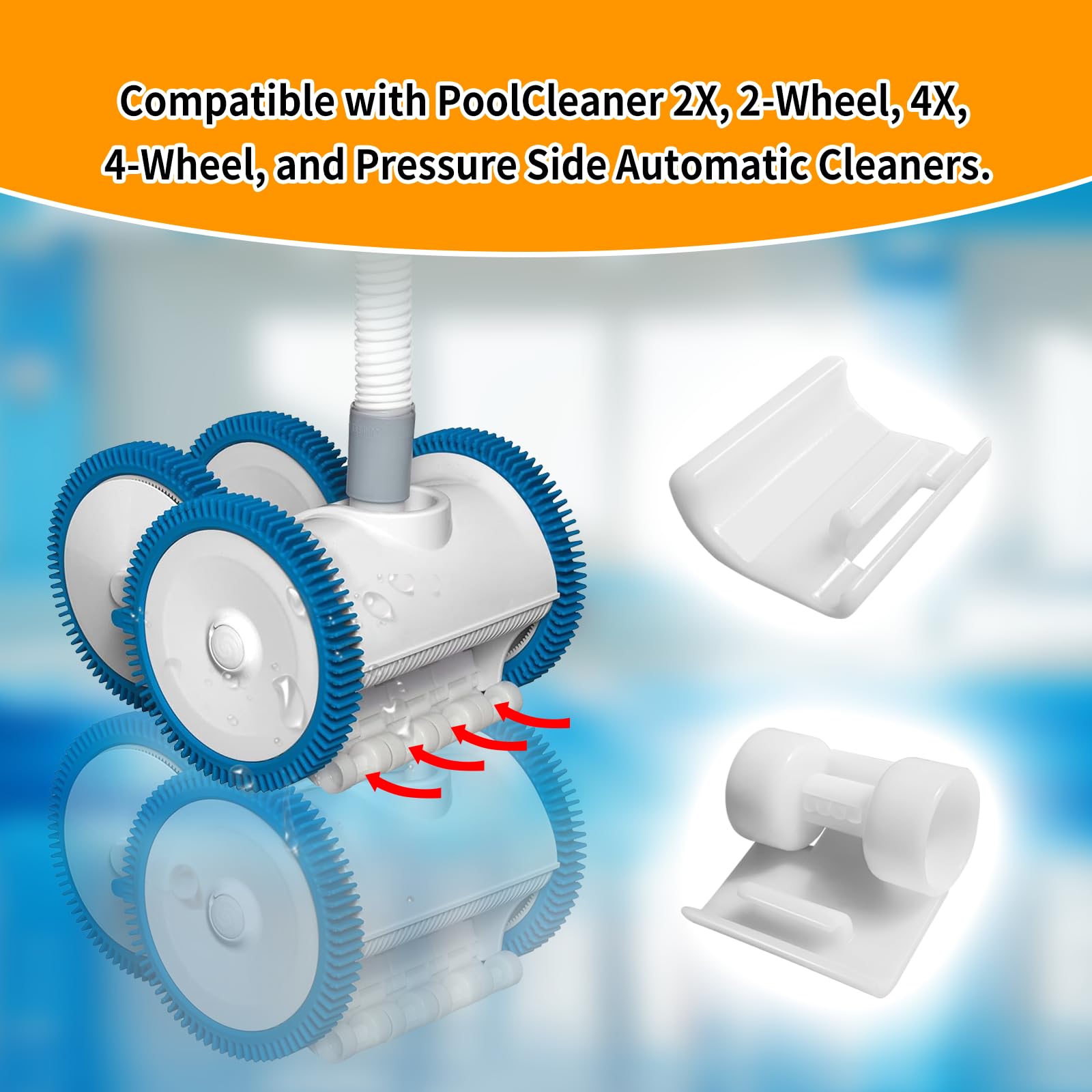 Pool Cleaner Front Skirt with Rollers - Compatible with 2-Wheel & 4-Wheel Automatic Pool Cleaners (Models 896584000-099 & 896584000-259) - Durable White Replacement Part for Easy Pool Maintenance