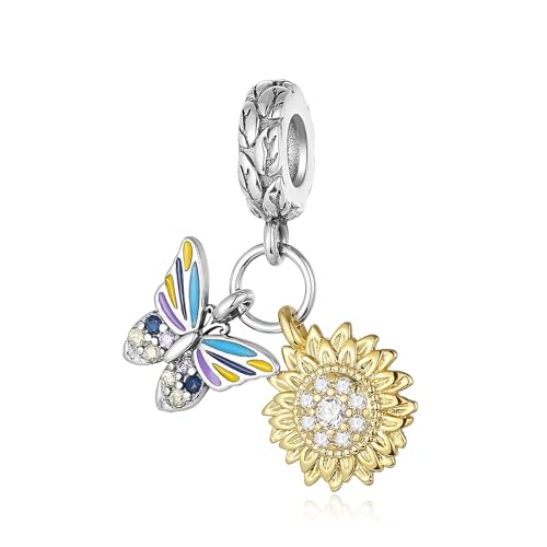Ba Butterfly Sunflower Charm