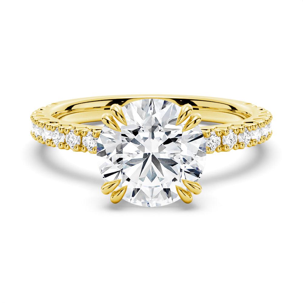 Round Cut Moissanite Engagement Ring Set with Matching Wedding Band - Perfect for Proposals, Anniversaries & Bridal Jewelry
